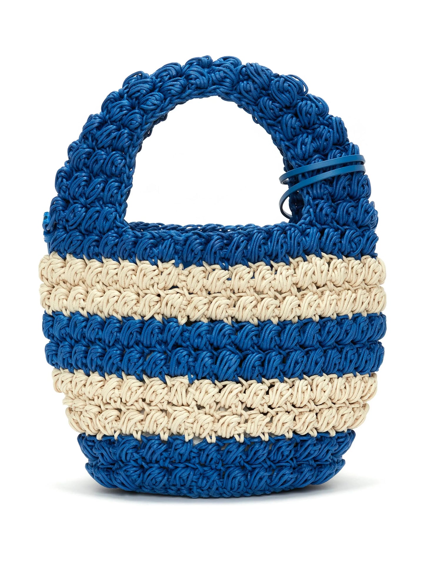 Anchor striped crochet clutch bag