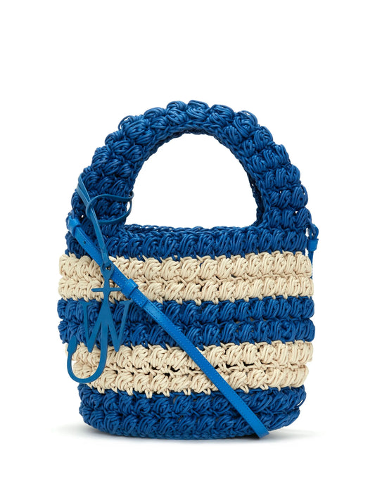 Anchor striped crochet clutch bag