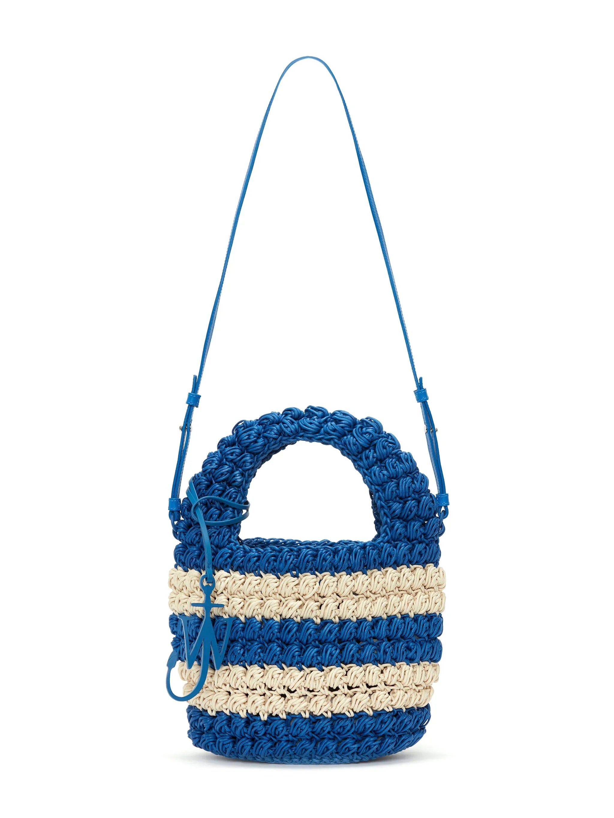 Anchor striped crochet clutch bag