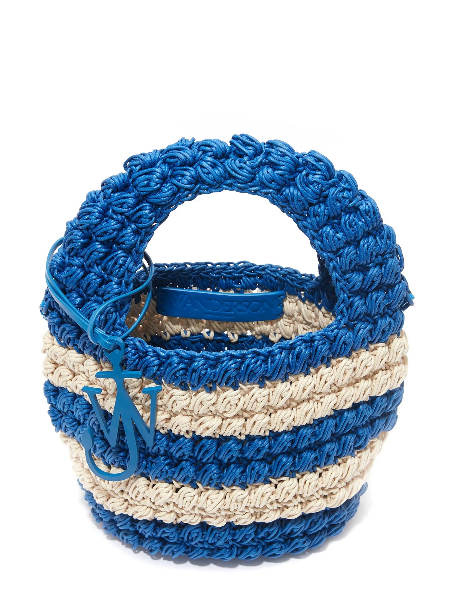 Anchor striped crochet clutch bag