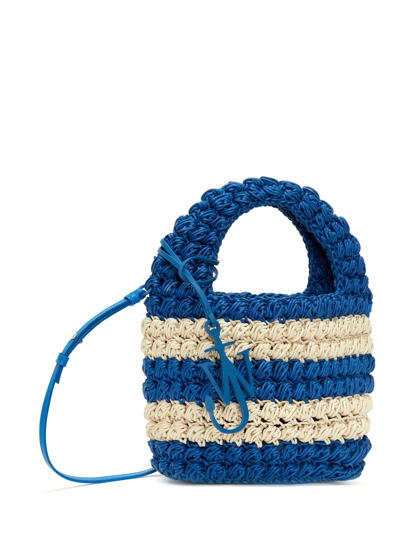 Anchor striped crochet clutch bag