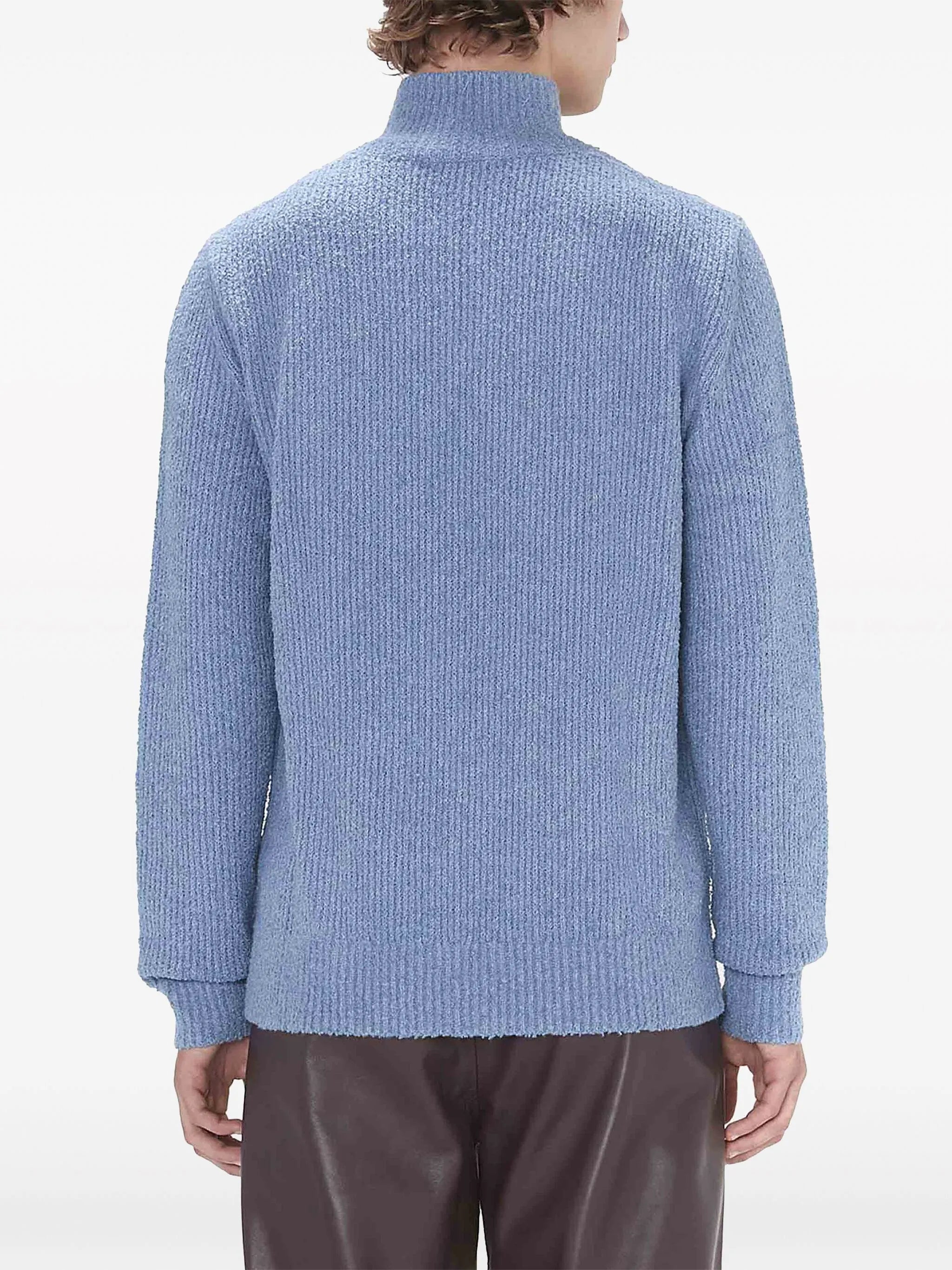 half-zip bouclé jumper