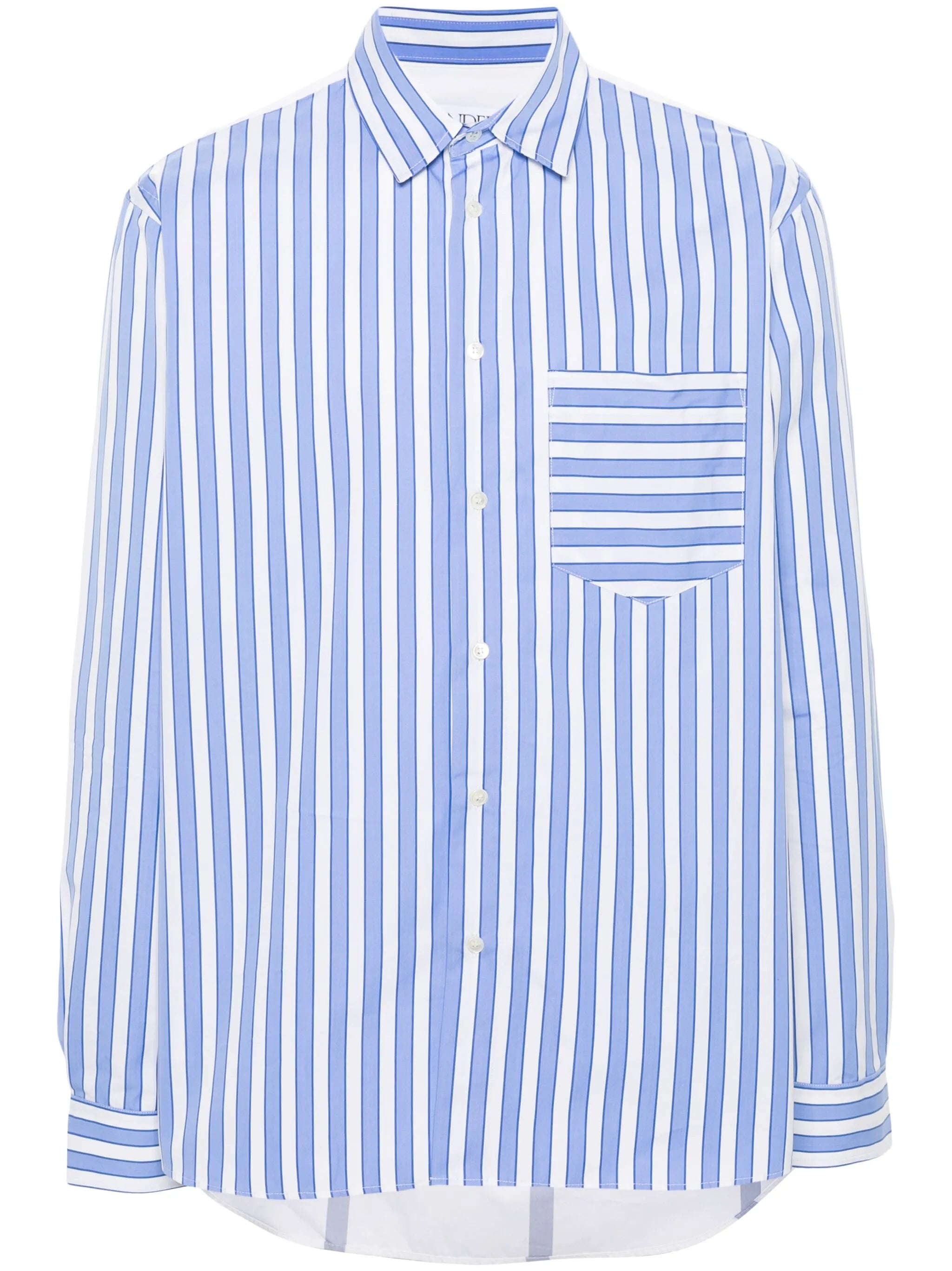 striped panelled cotton shirt
