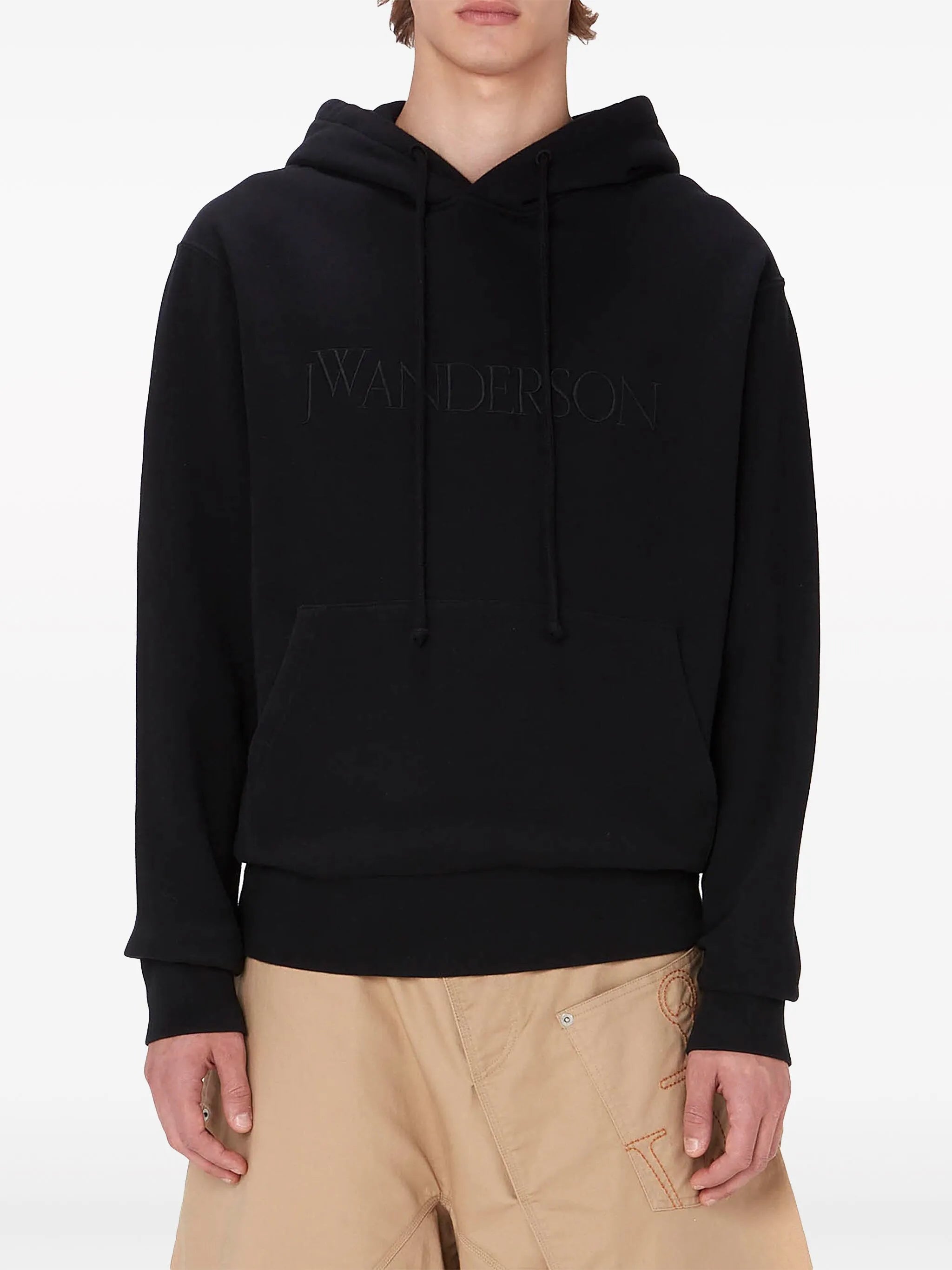 logo-embroidered cotton hoodie