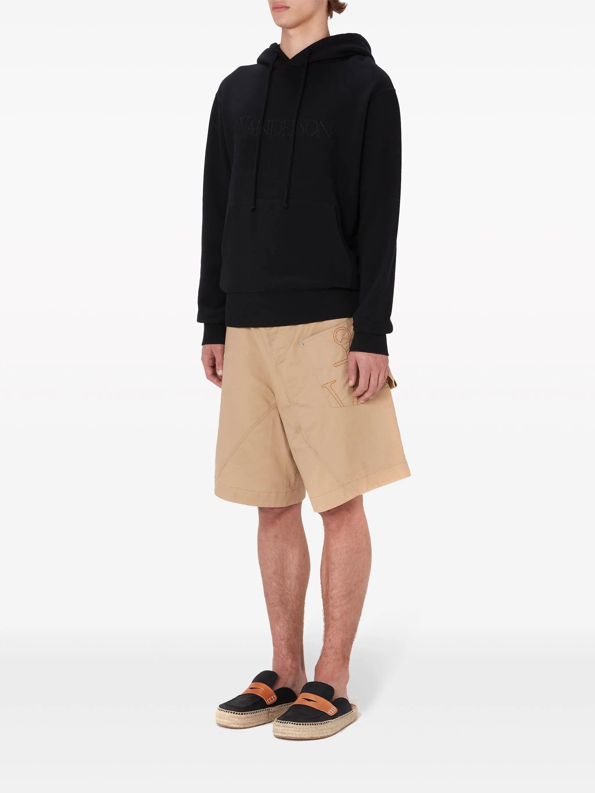 logo-embroidered cotton hoodie