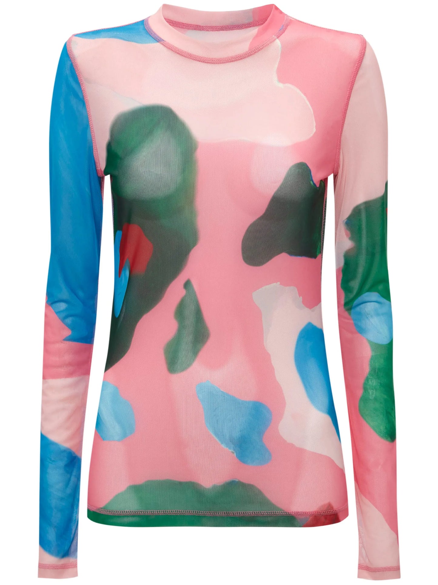 long-sleeve mesh T-shirt