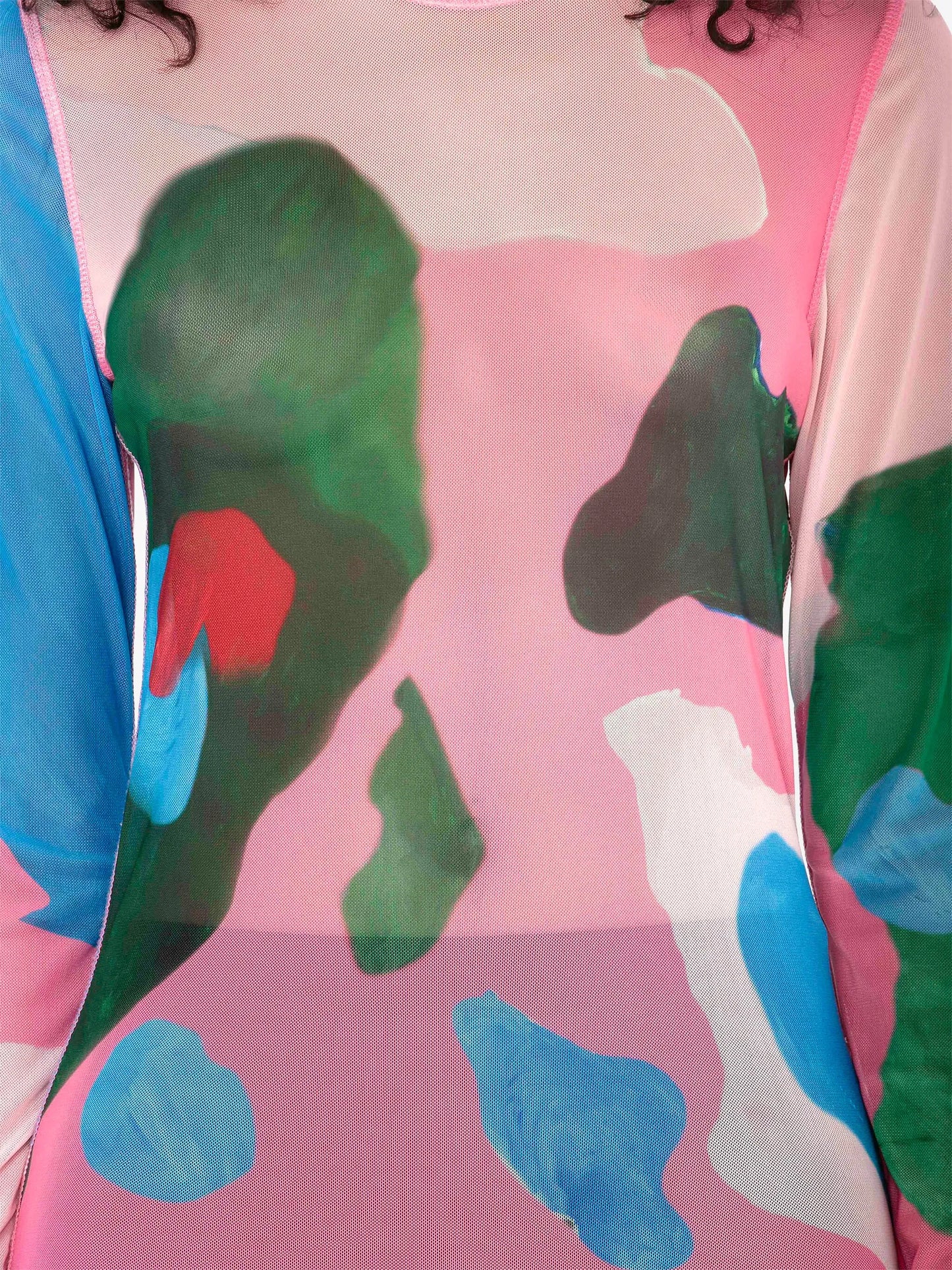 long-sleeve mesh T-shirt