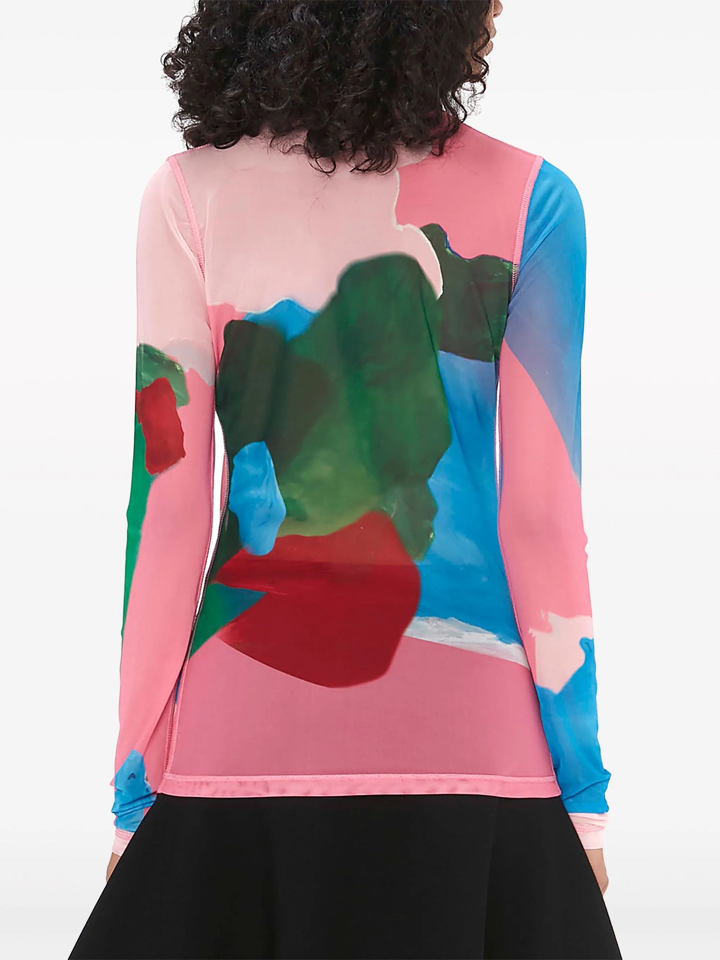 long-sleeve mesh T-shirt