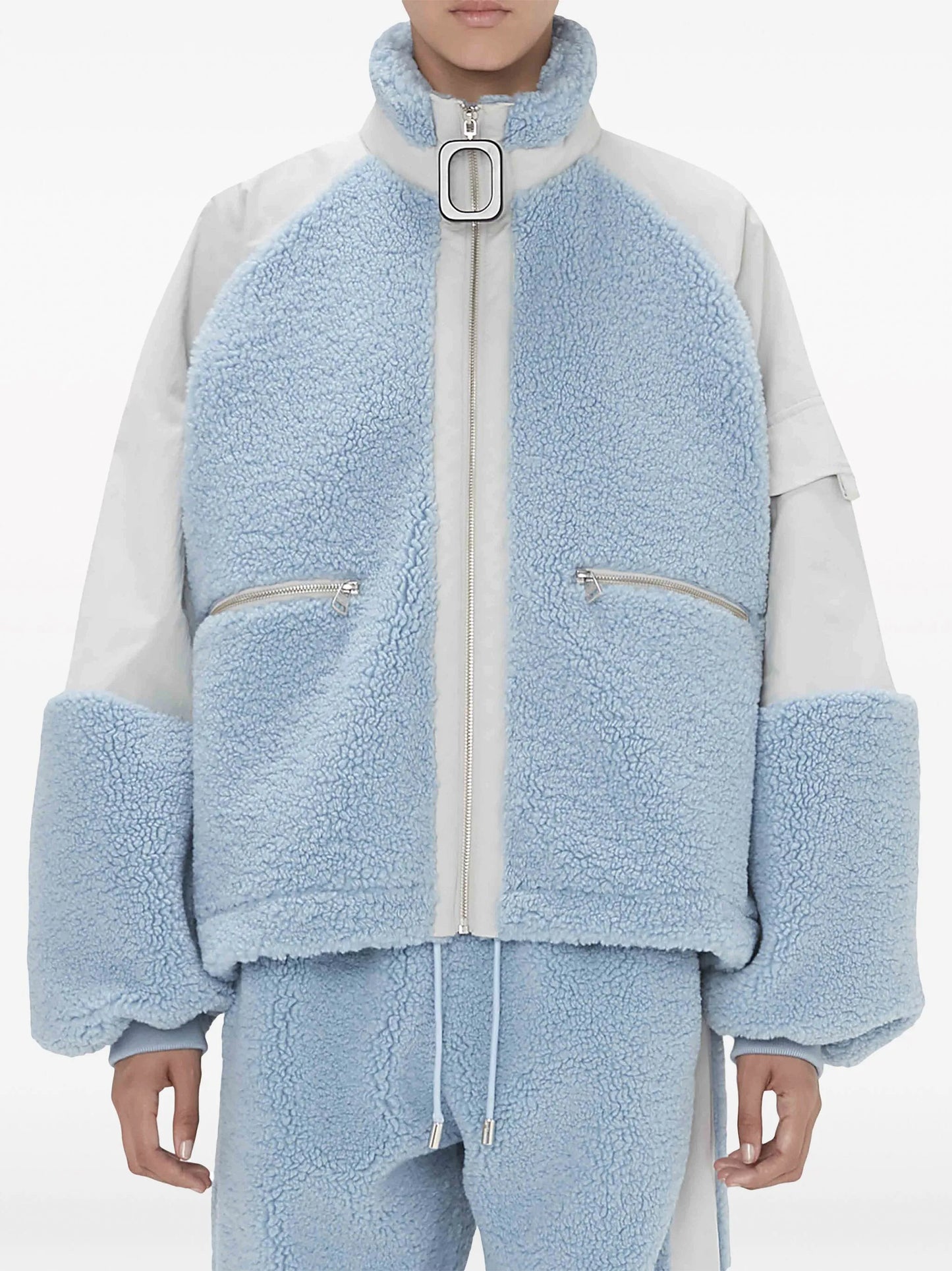 colour-block fleece track jacket