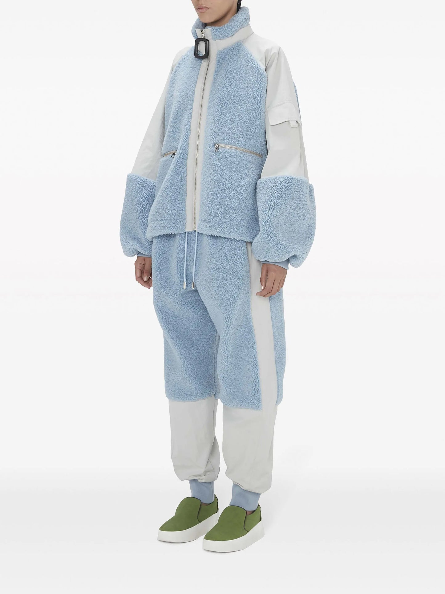 colour-block fleece track jacket