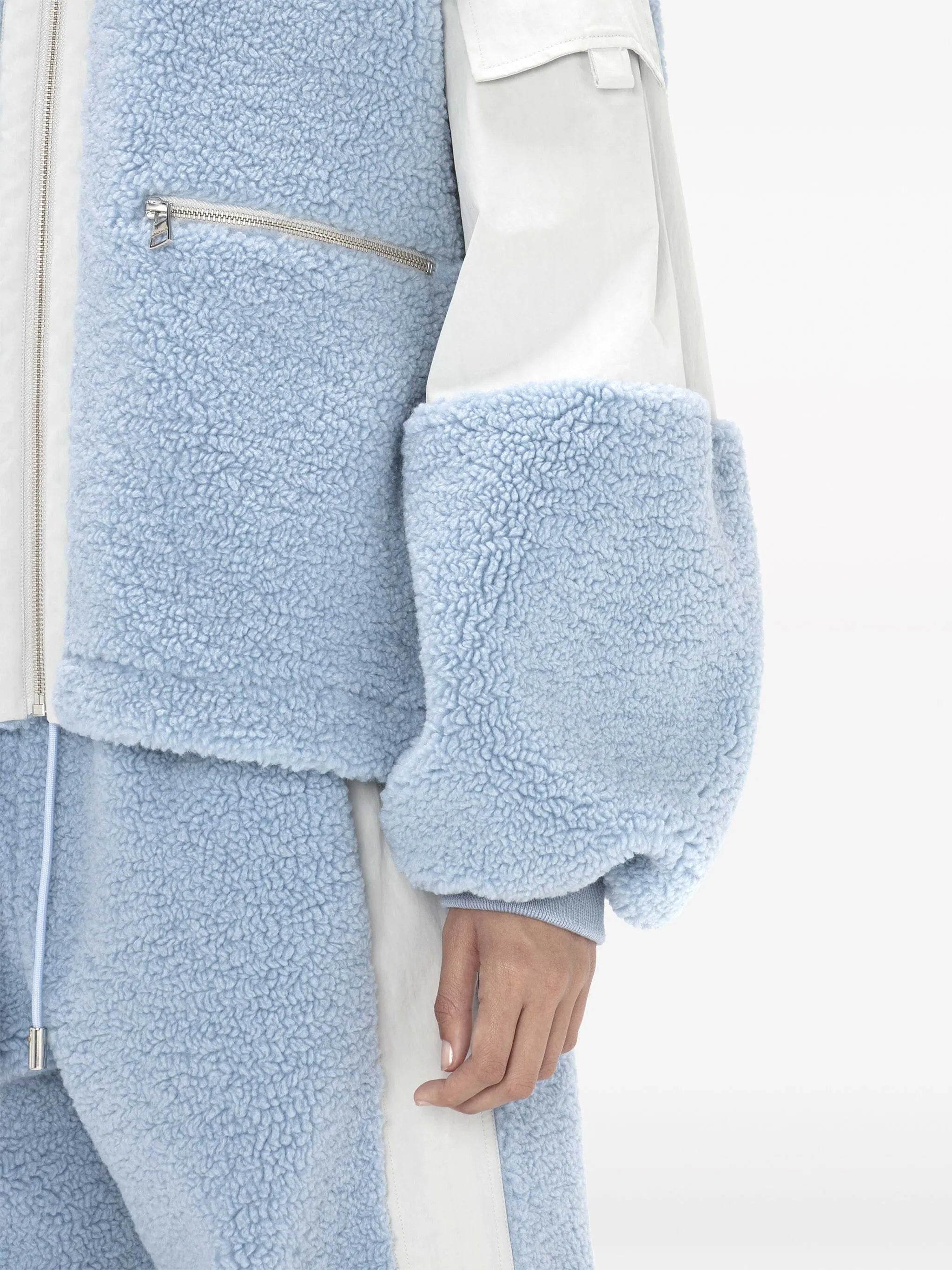 colour-block fleece track jacket