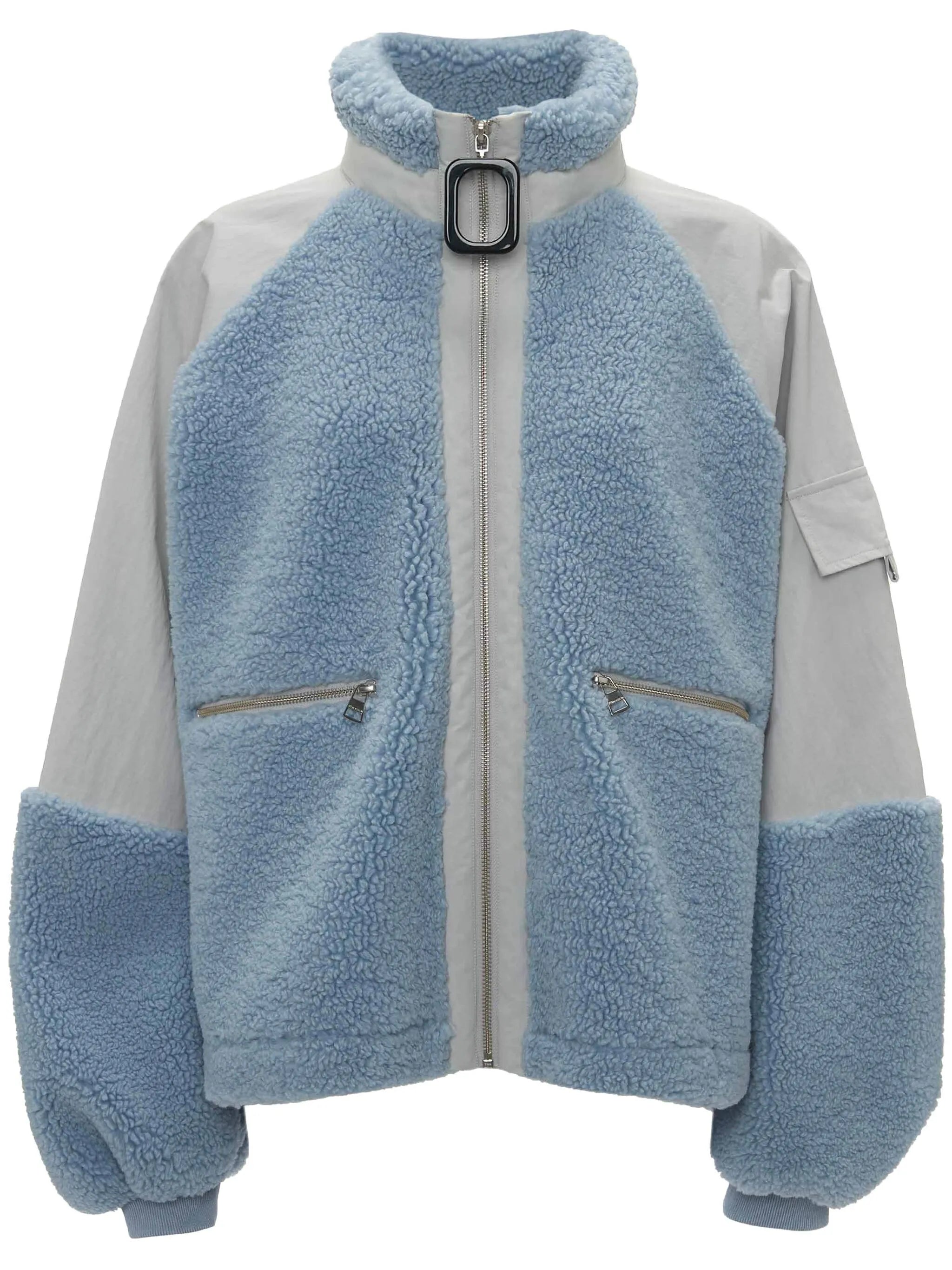 colour-block fleece track jacket