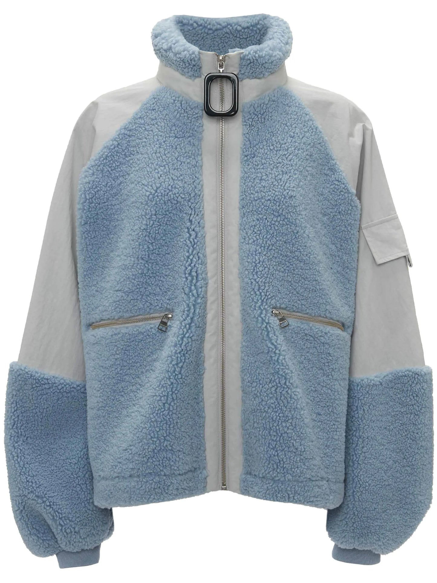 colour-block fleece track jacket