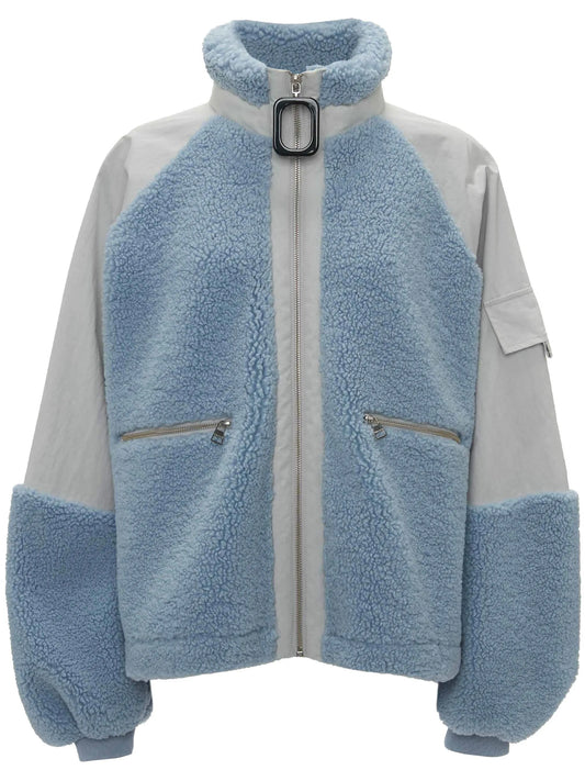 colour-block fleece track jacket