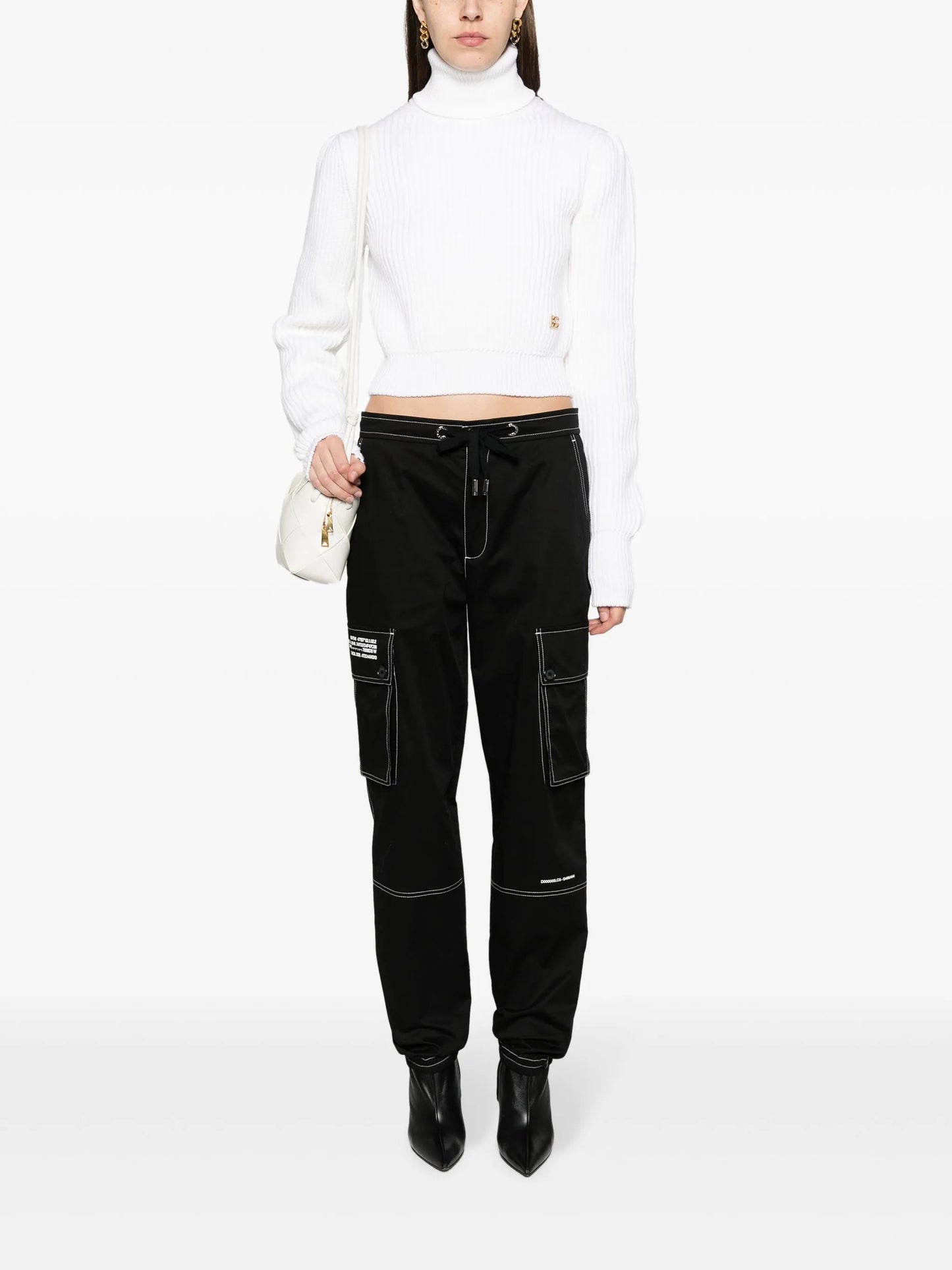 logo-plaque ribbed-knit jumper