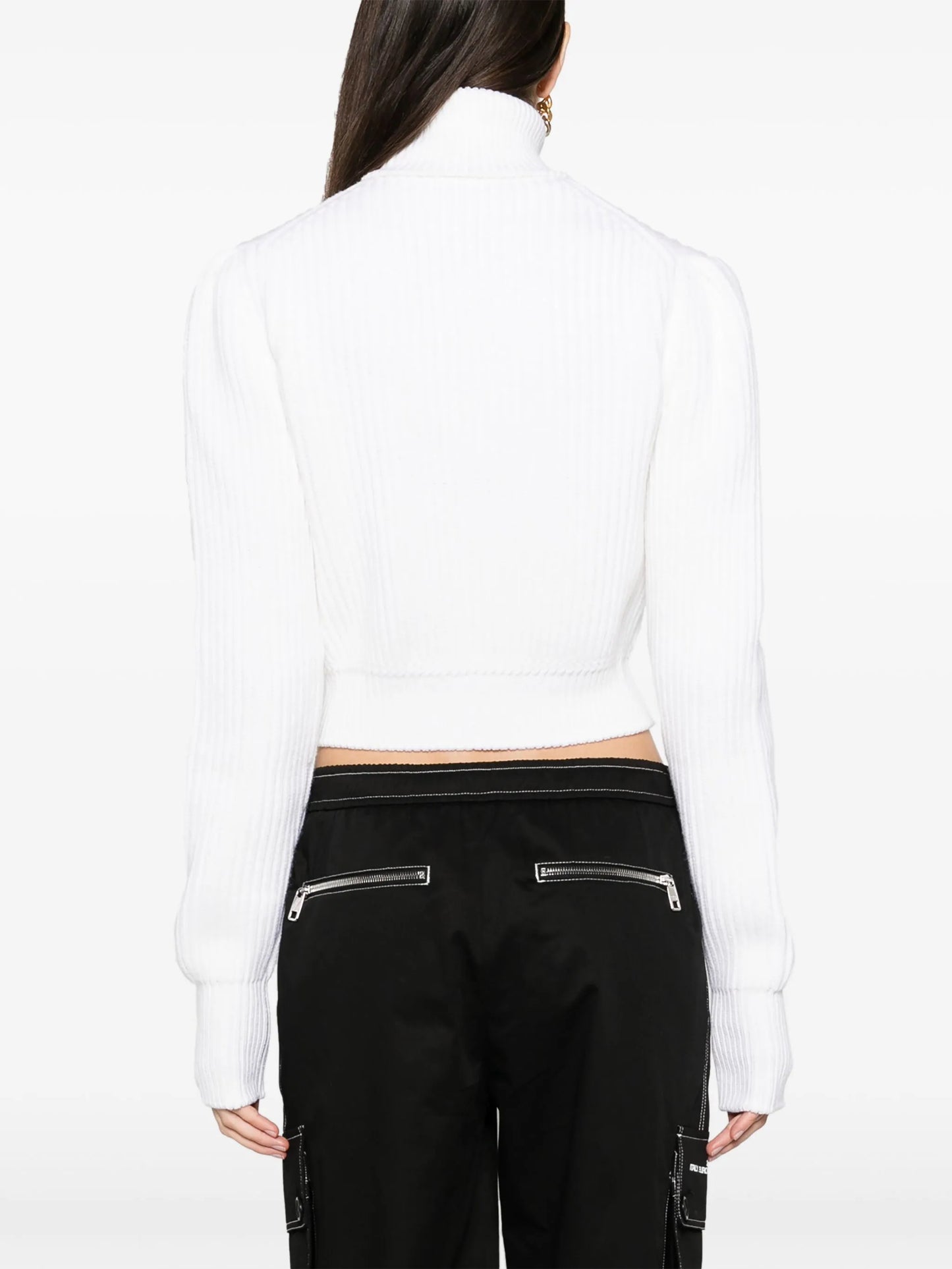 logo-plaque ribbed-knit jumper