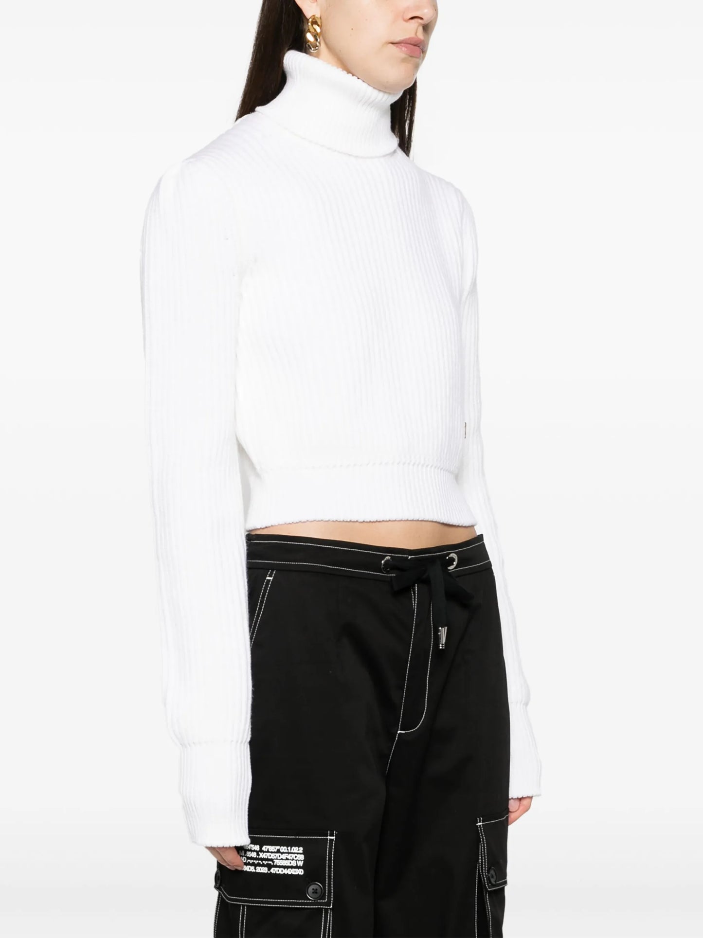 logo-plaque ribbed-knit jumper