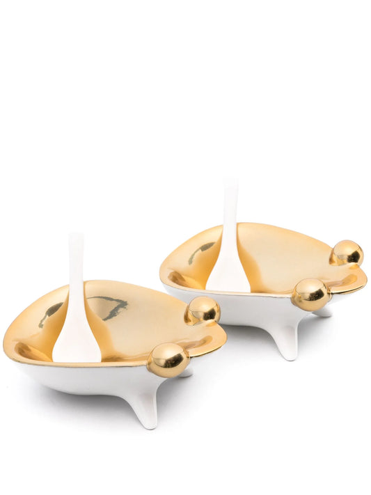 Frog porcelain salt & pepper cellars (set of two)