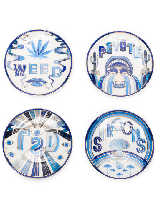 Druggist porcelain coaster set (set of four)