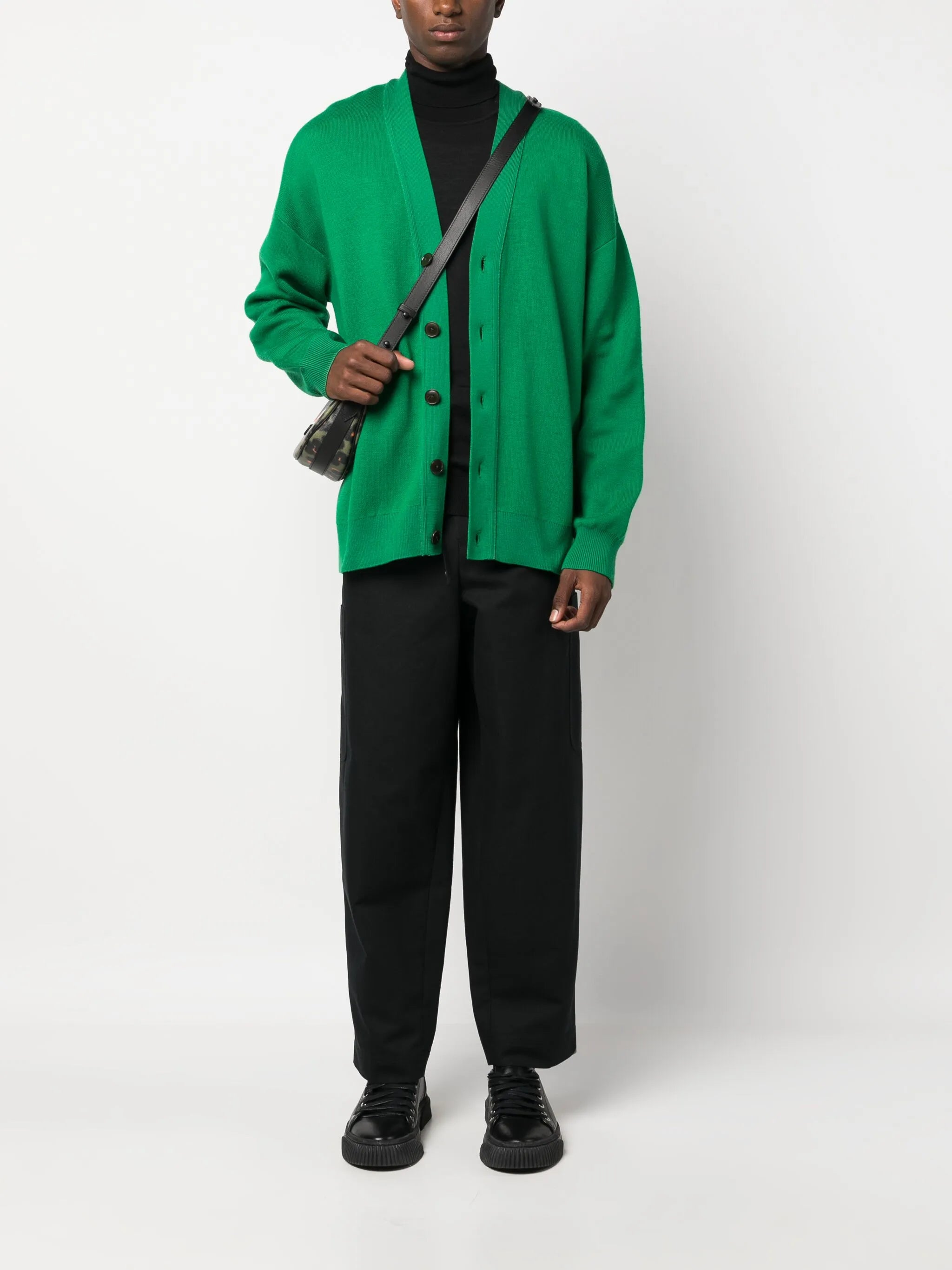 drawstring wide leg trousers