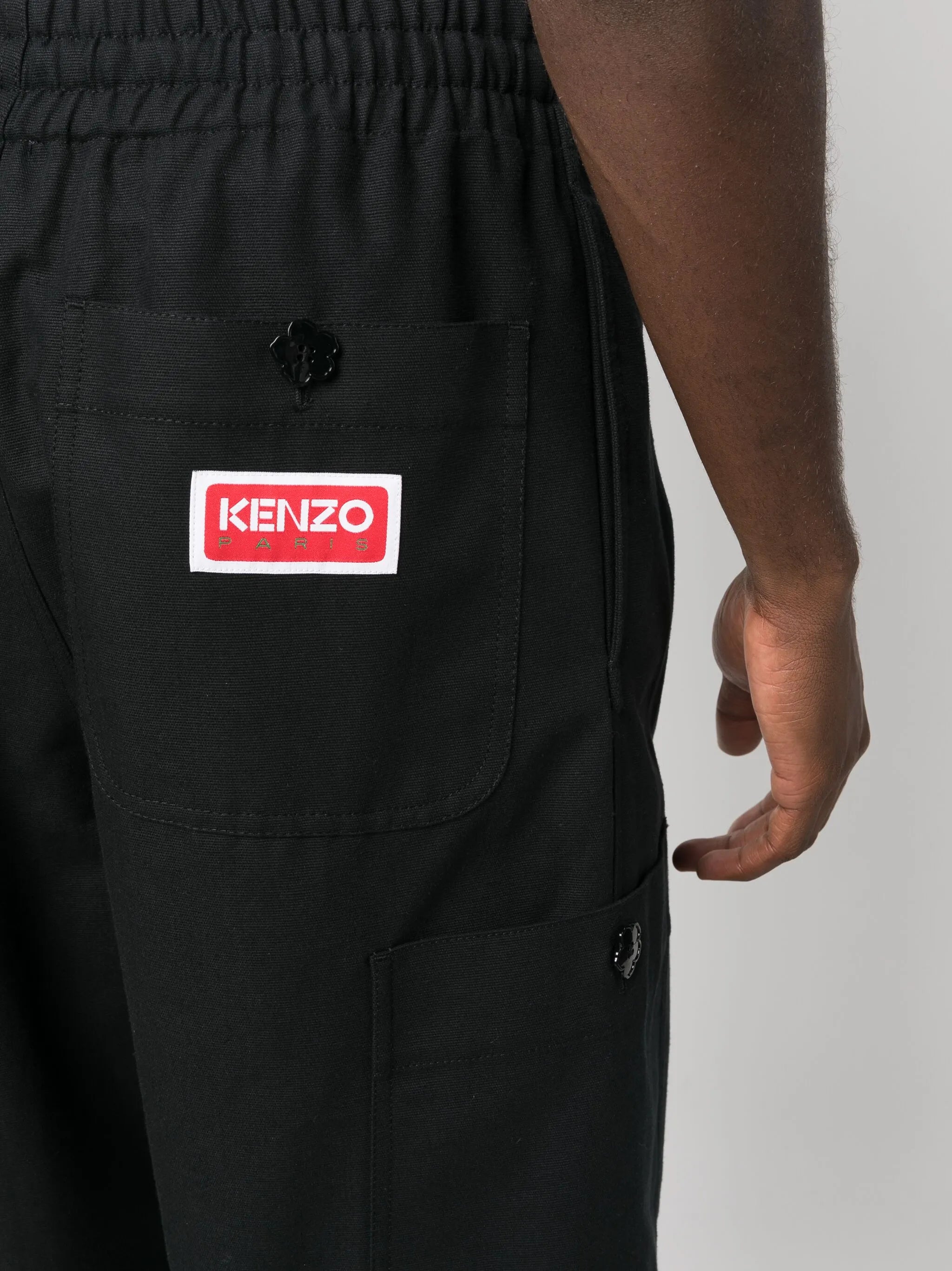 drawstring wide leg trousers