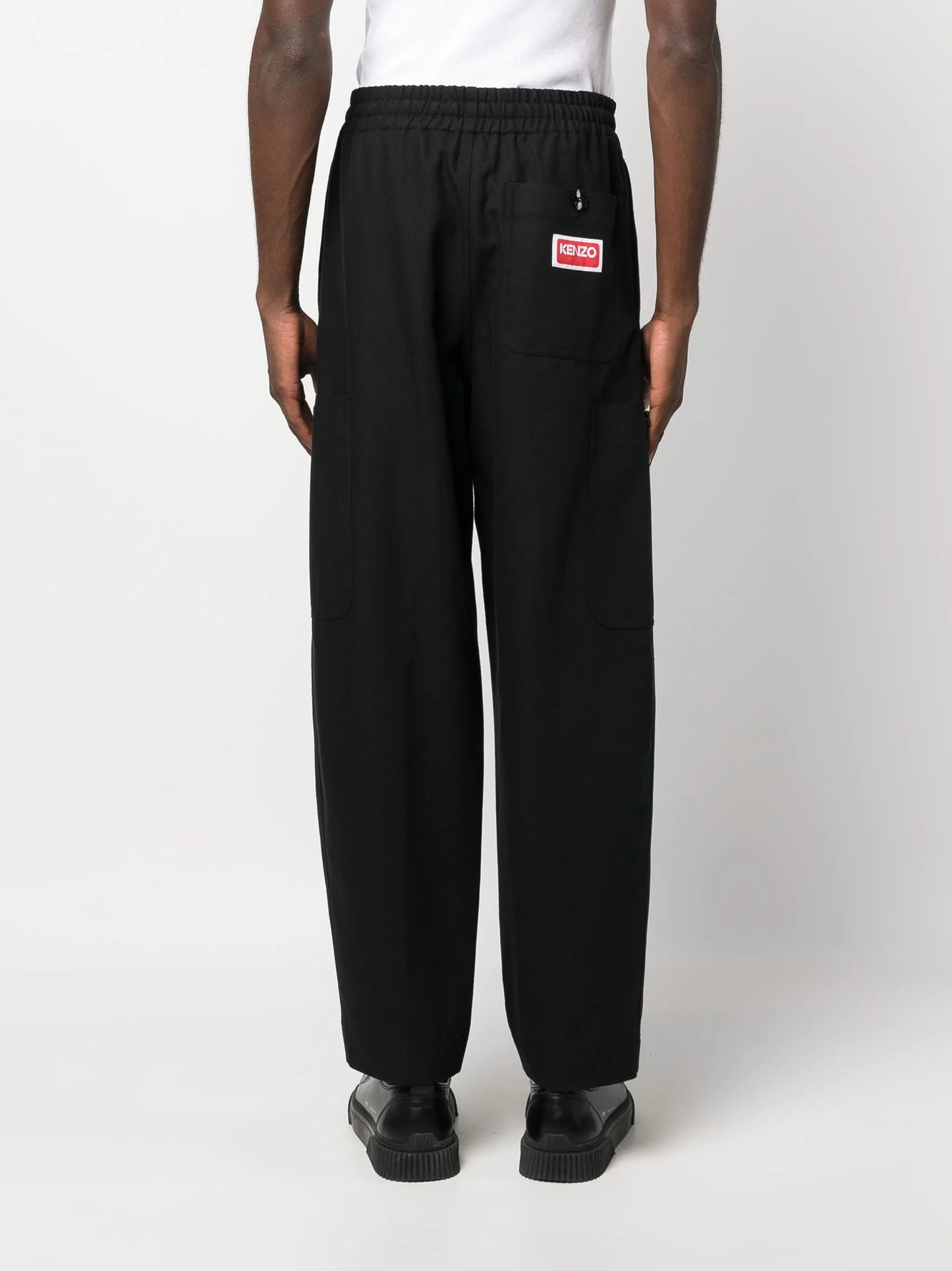 drawstring wide leg trousers