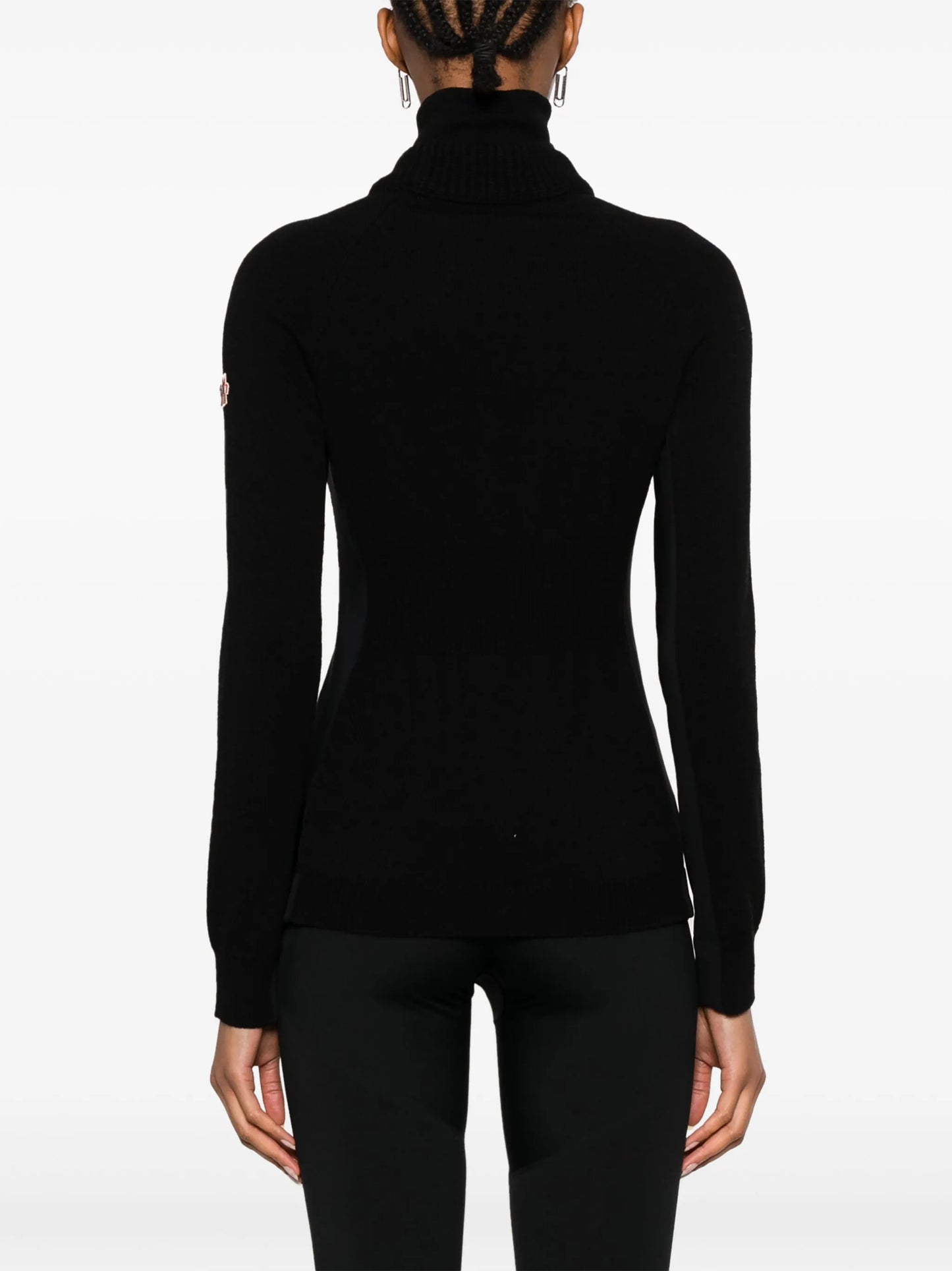 logo-appliqué roll-neck jumper