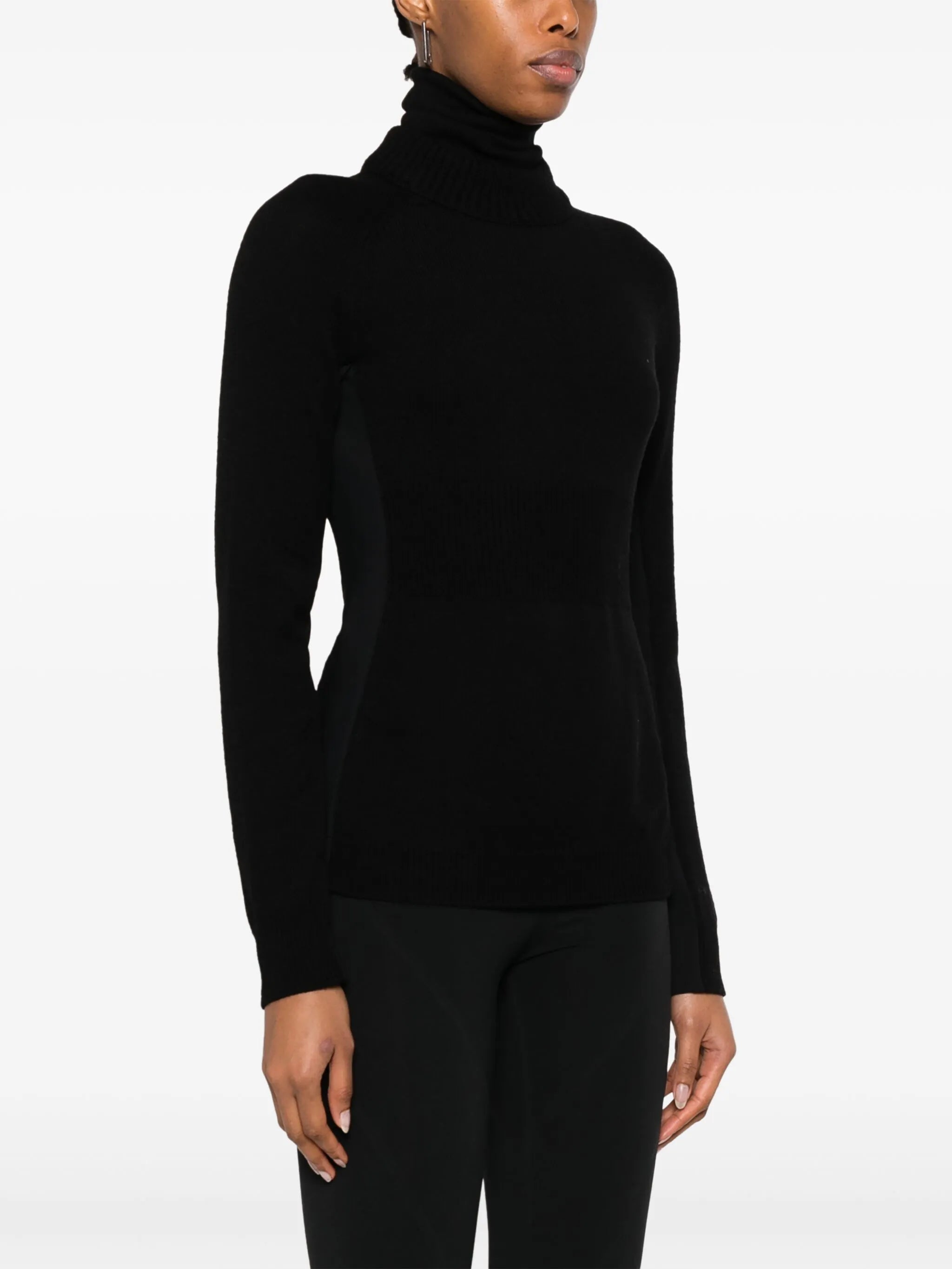 logo-appliqué roll-neck jumper