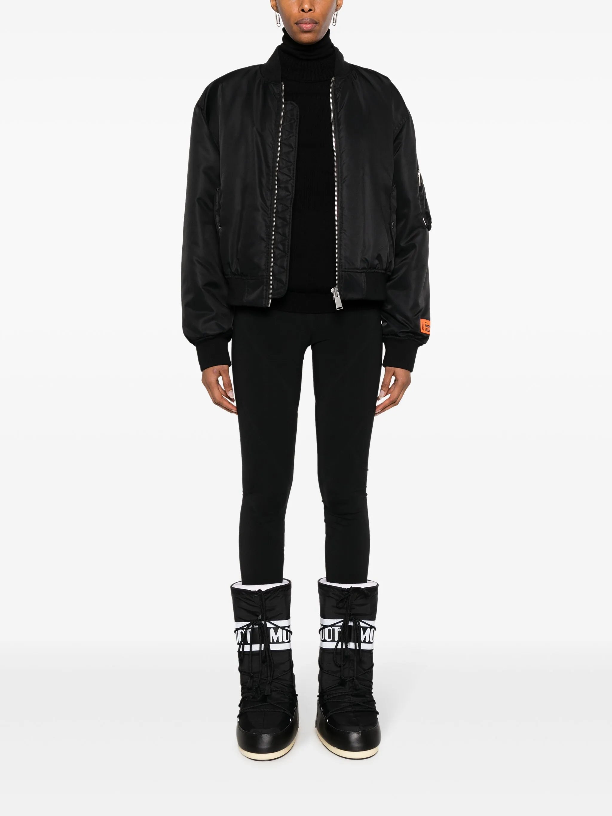 logo-appliqué roll-neck jumper