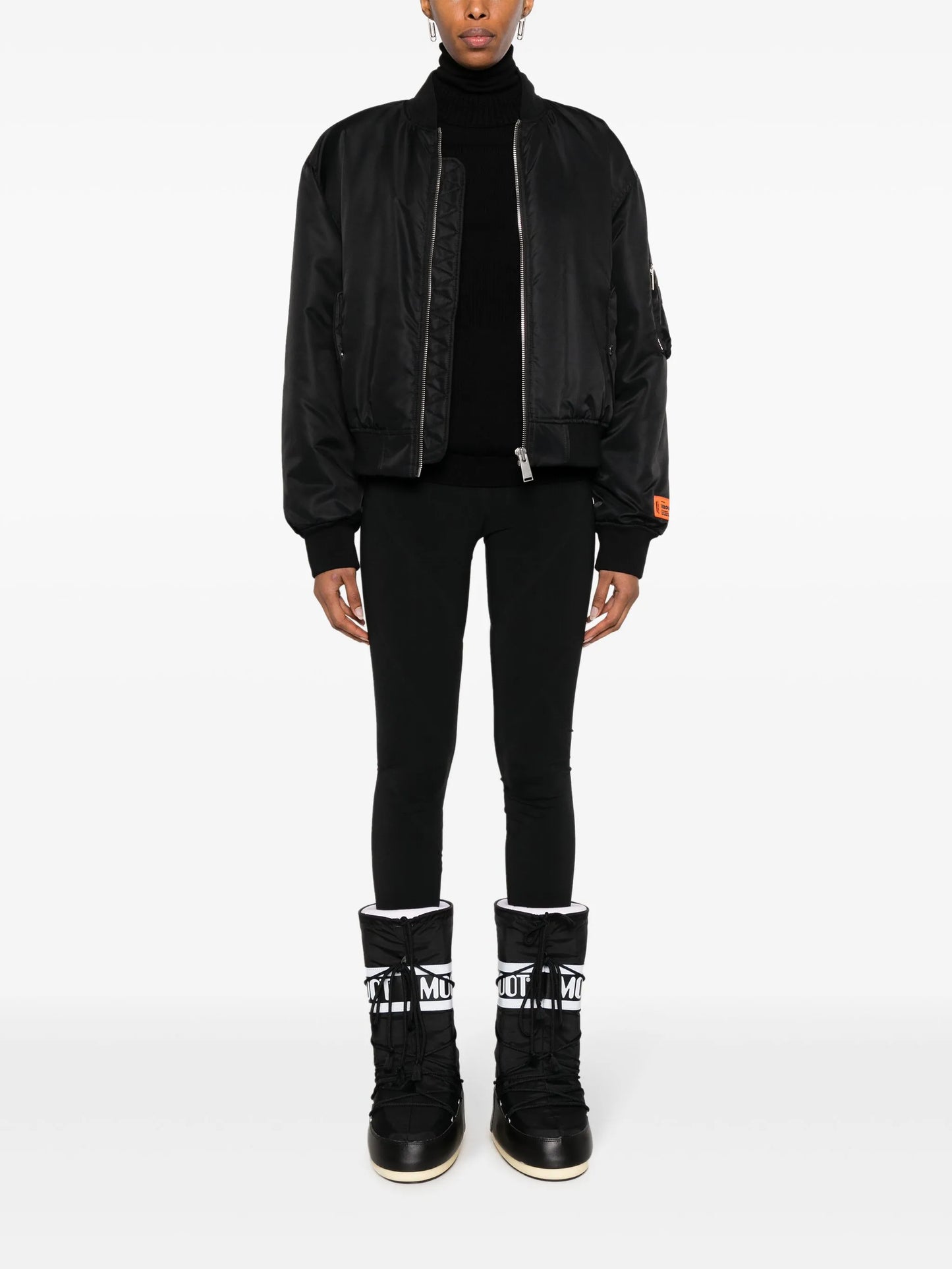 logo-appliqué roll-neck jumper