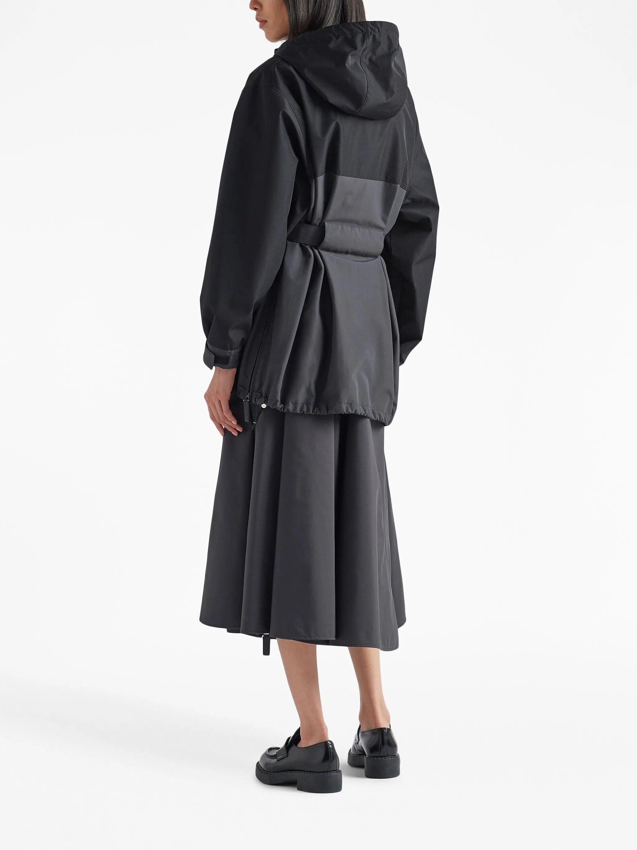 zip-up midi skirt