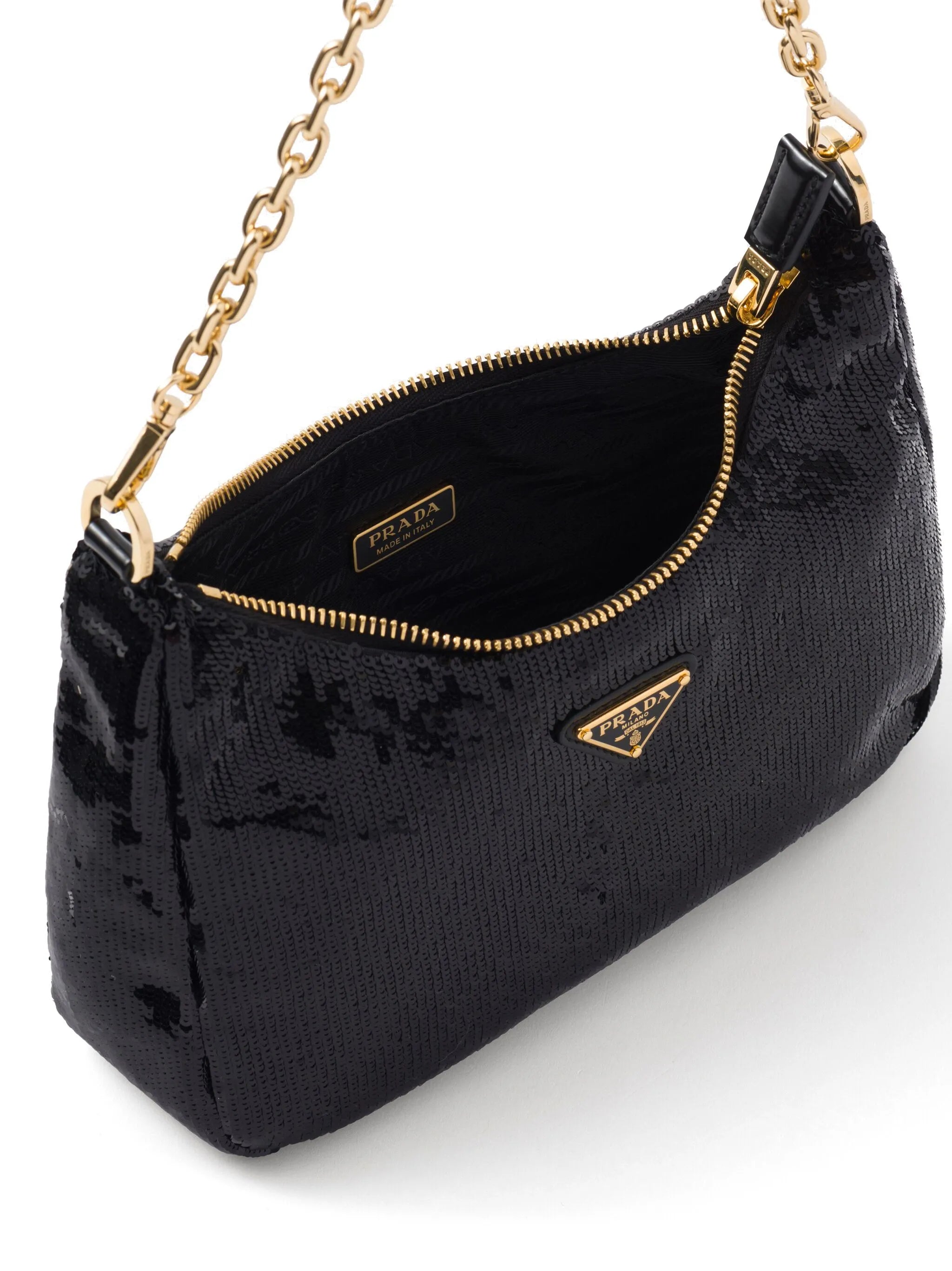 Re-Nylon sequinned mini bag