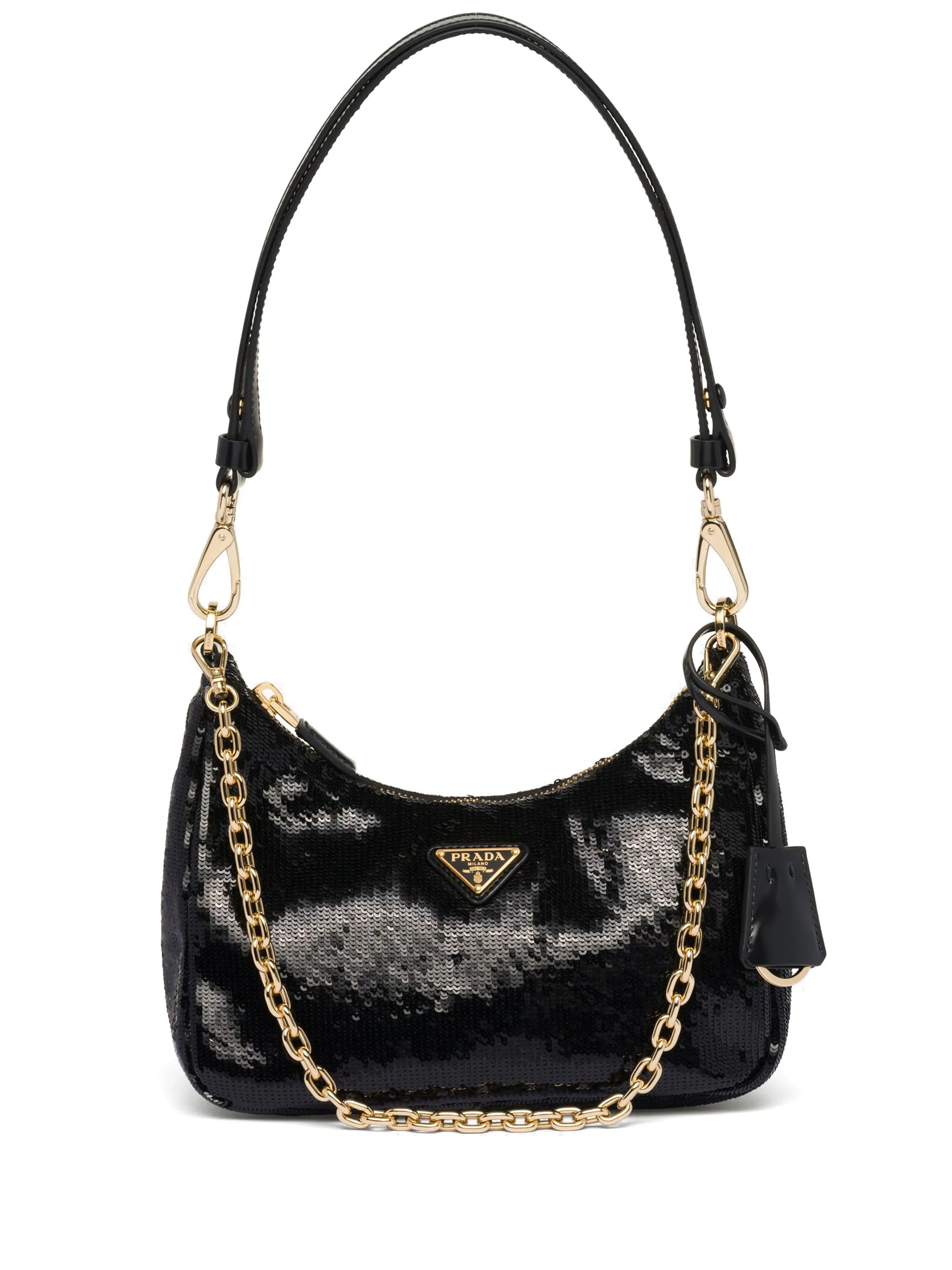 Re-Nylon sequinned mini bag