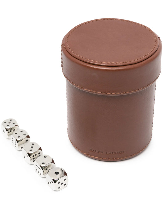 Warren leather dice-cup set