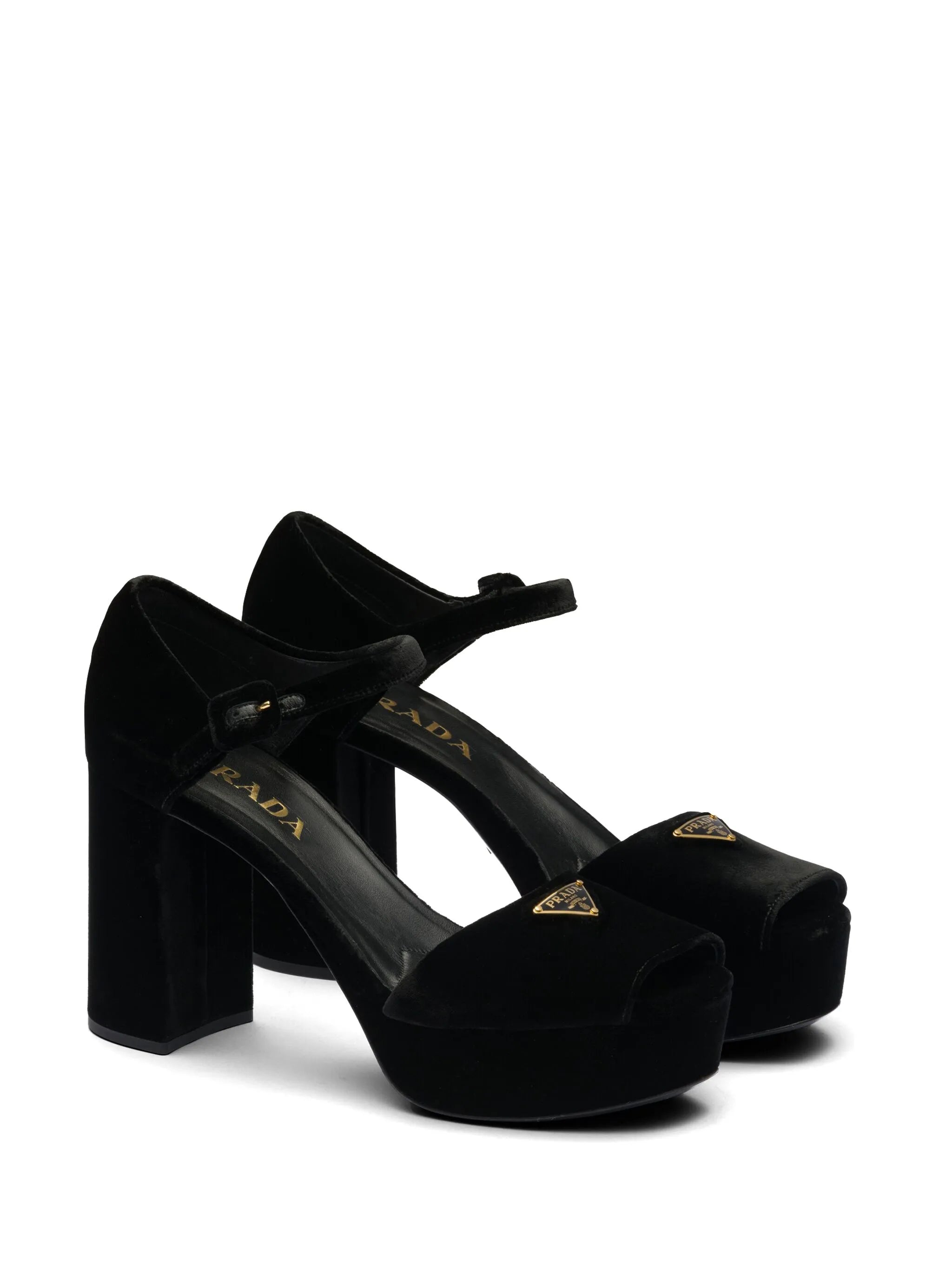 95mm Plateau velvet platform pumps