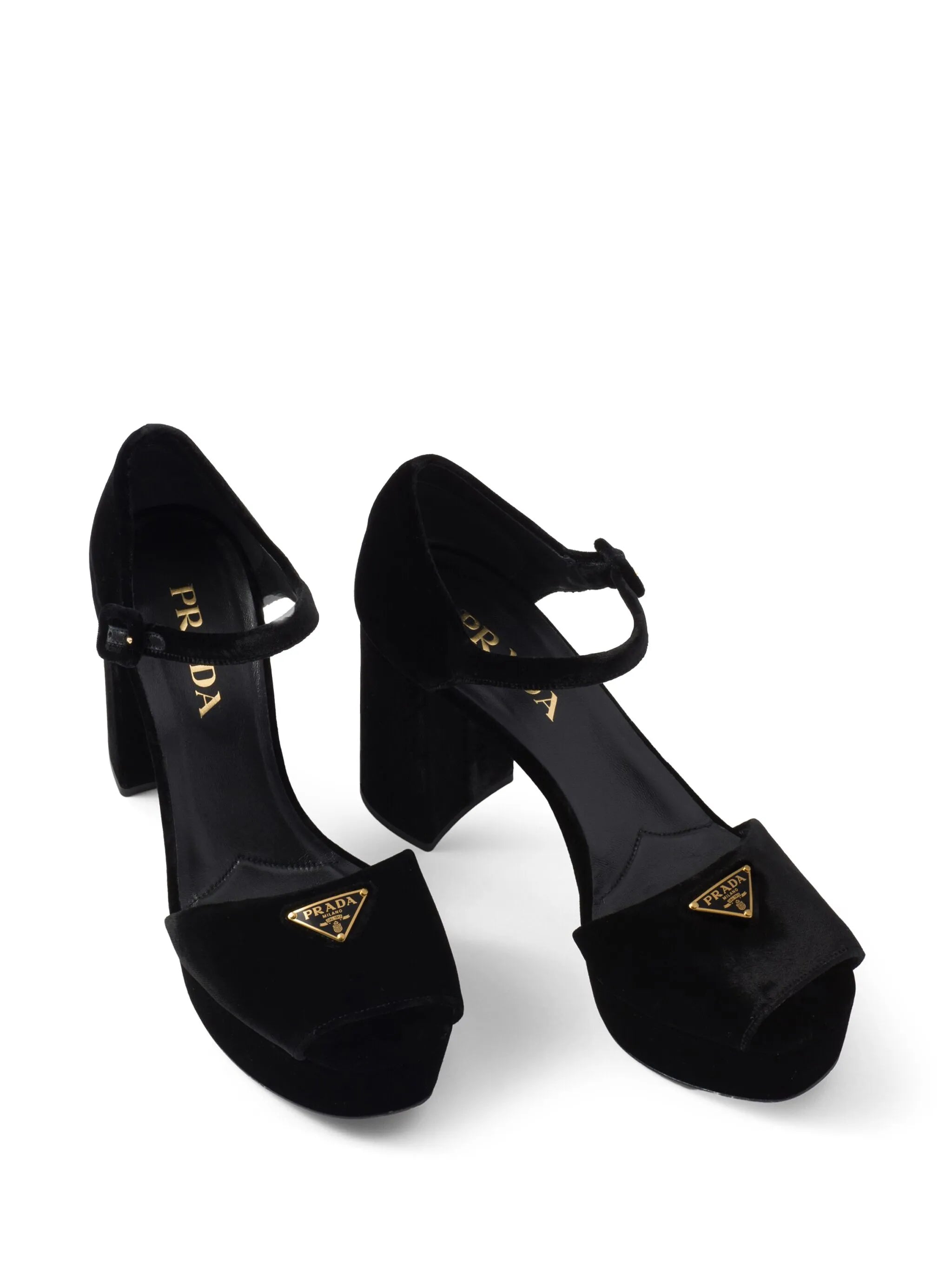 95mm Plateau velvet platform pumps