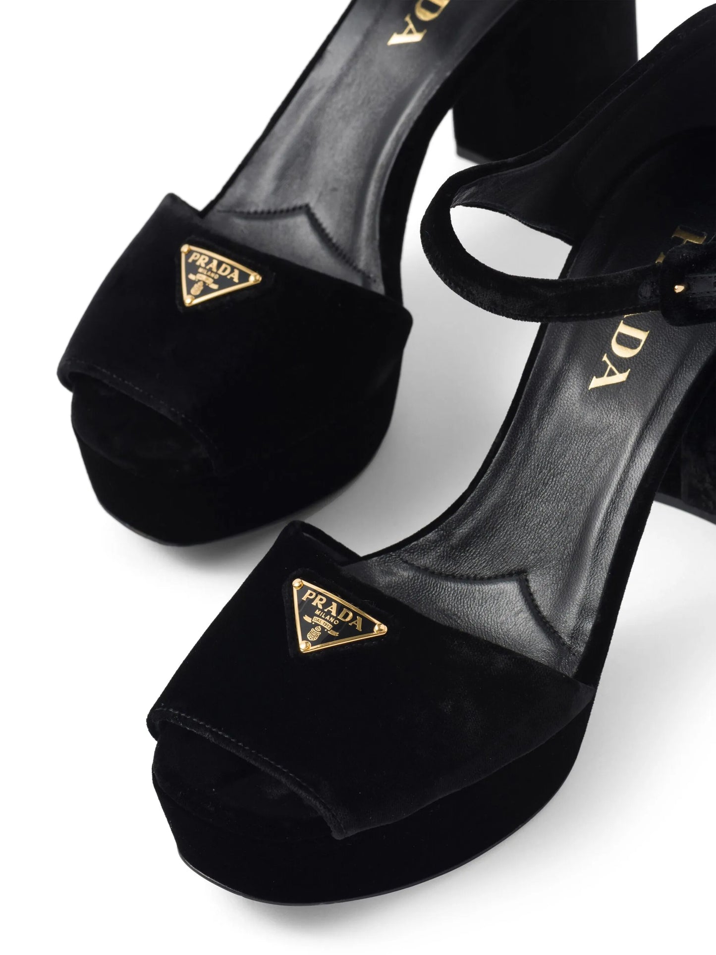 95mm Plateau velvet platform pumps