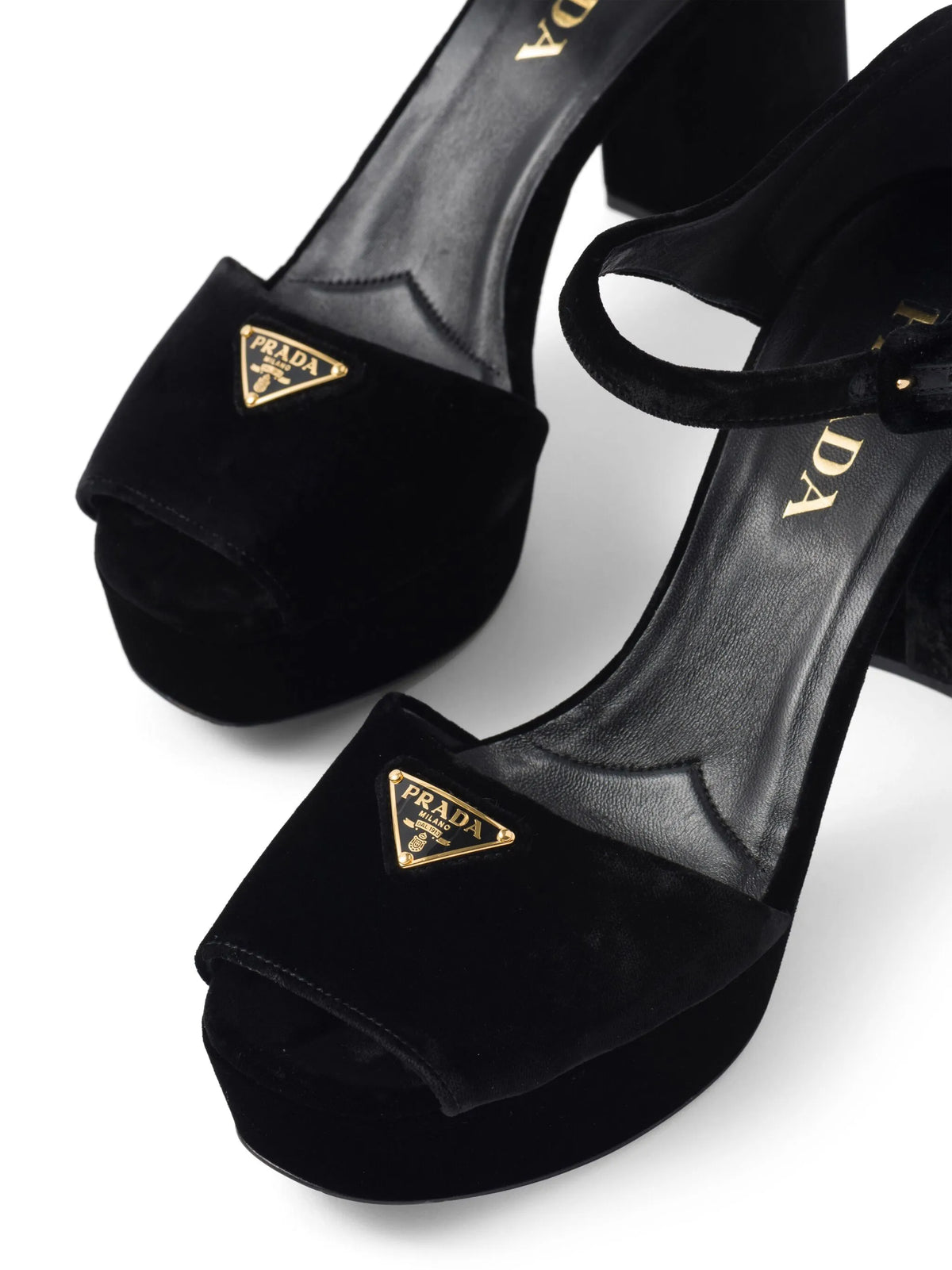 95mm Plateau velvet platform pumps