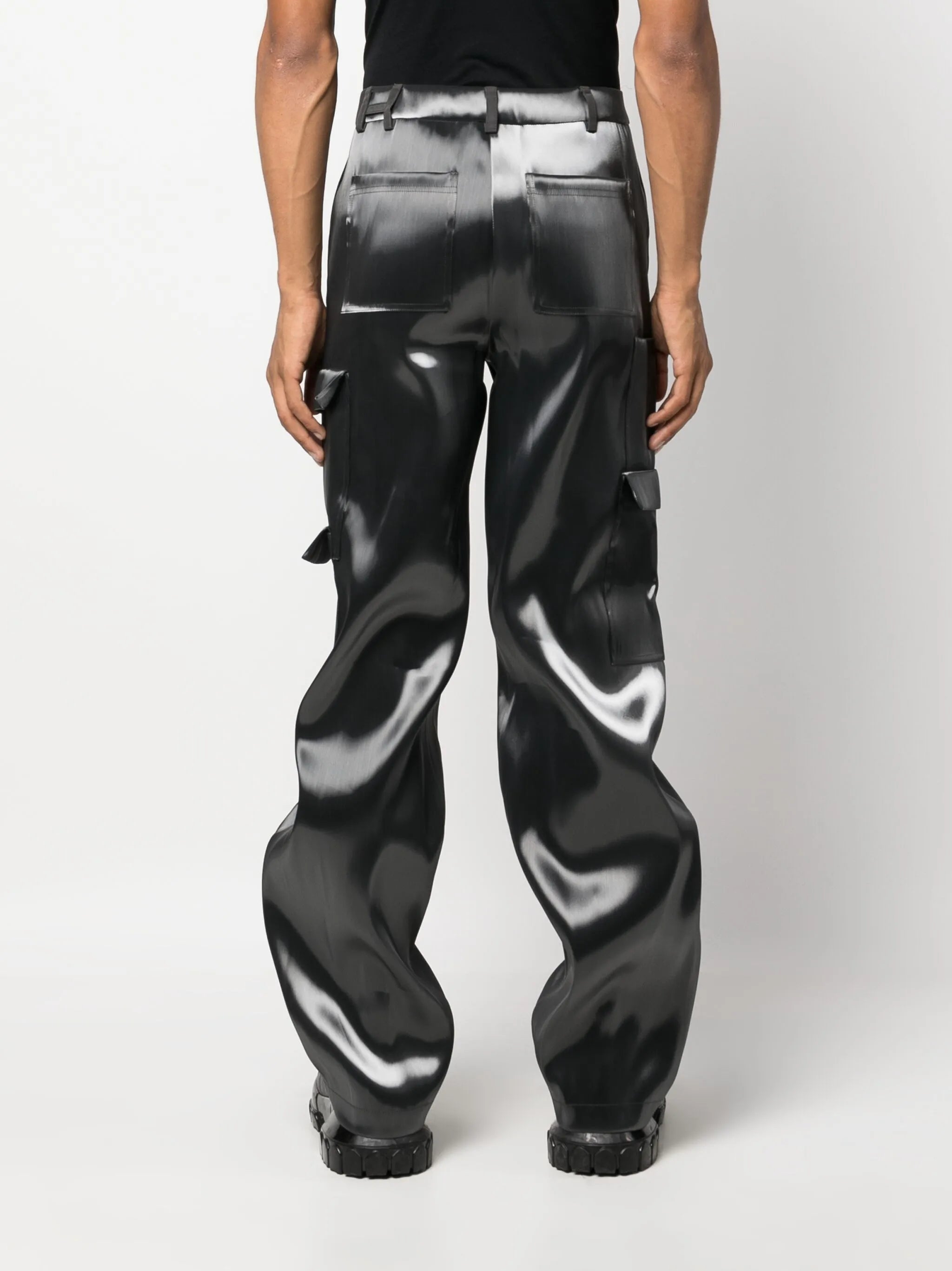 Liquid Metal straight-leg cargo trousers