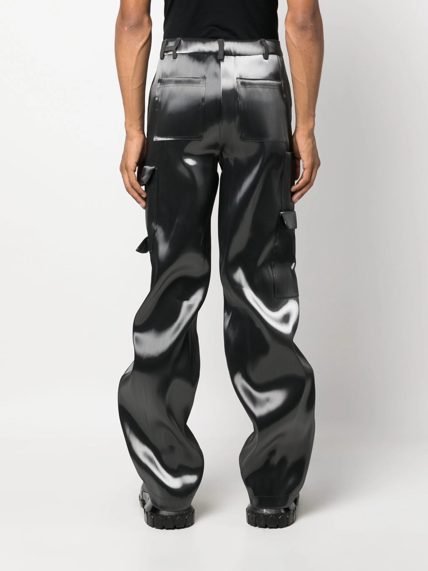 Liquid Metal straight-leg cargo trousers