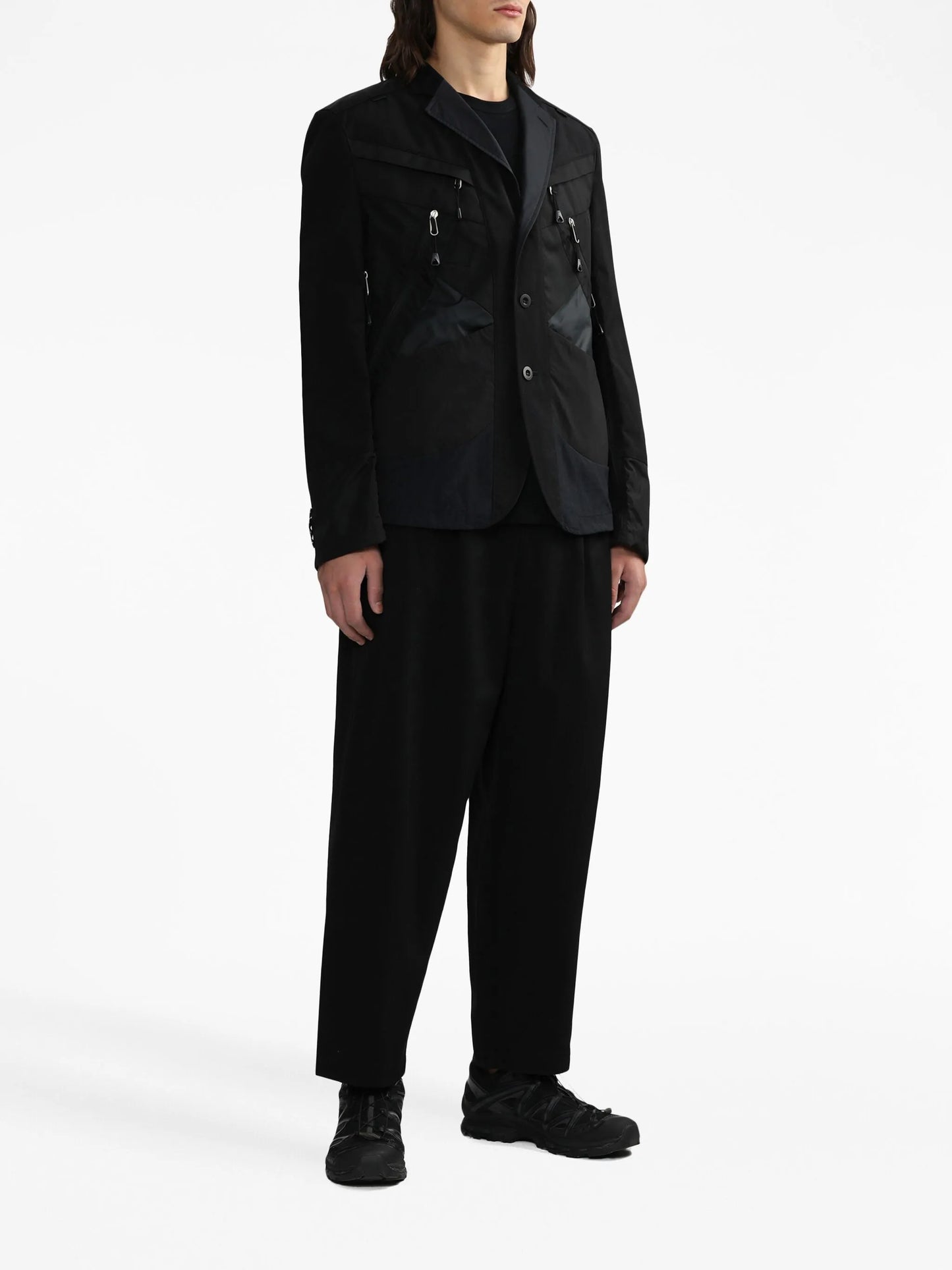 straight-leg drop-crotch trousers