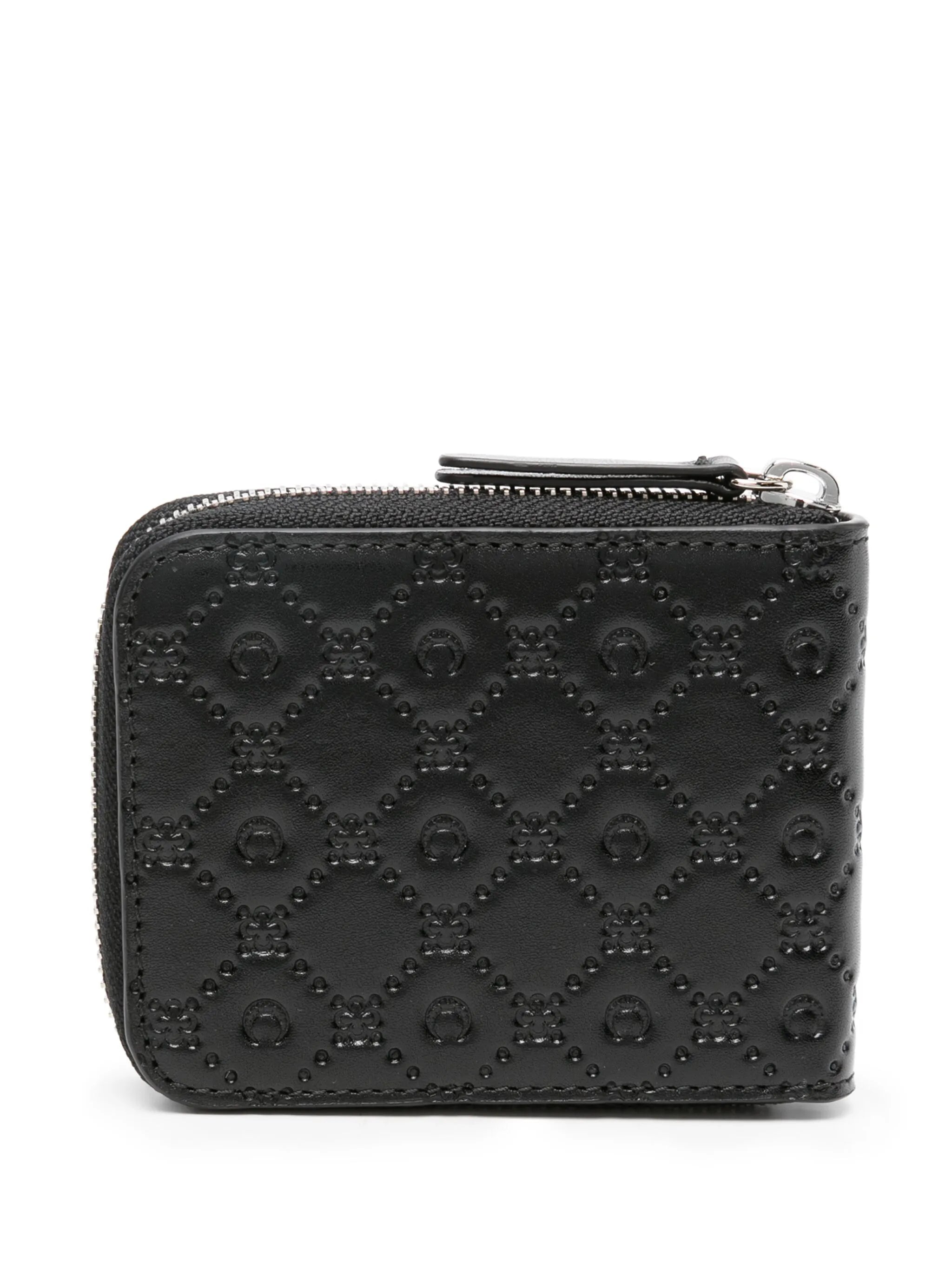 Moonogram-pattern leather wallet
