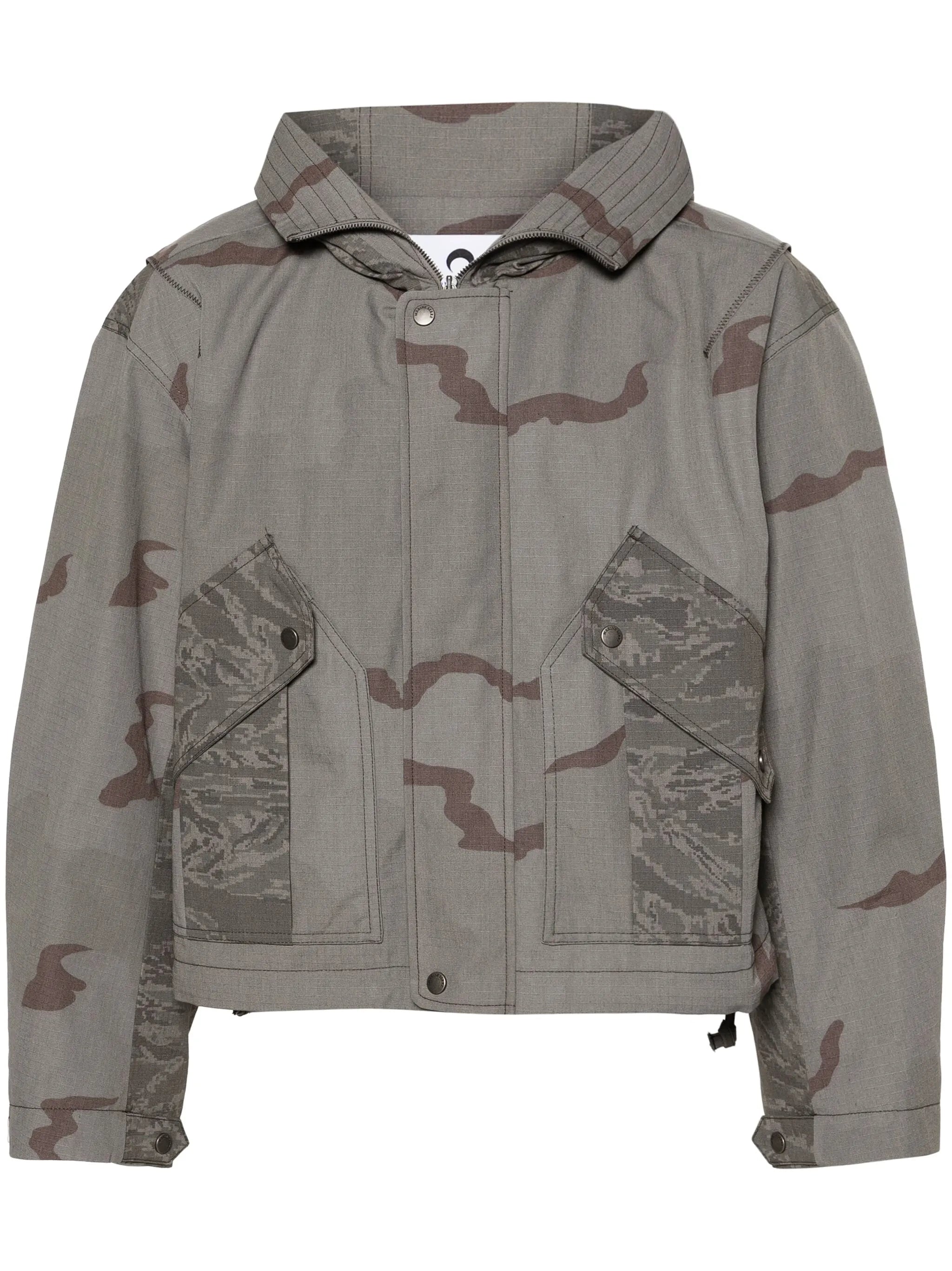 camouflage-print hooded jacket