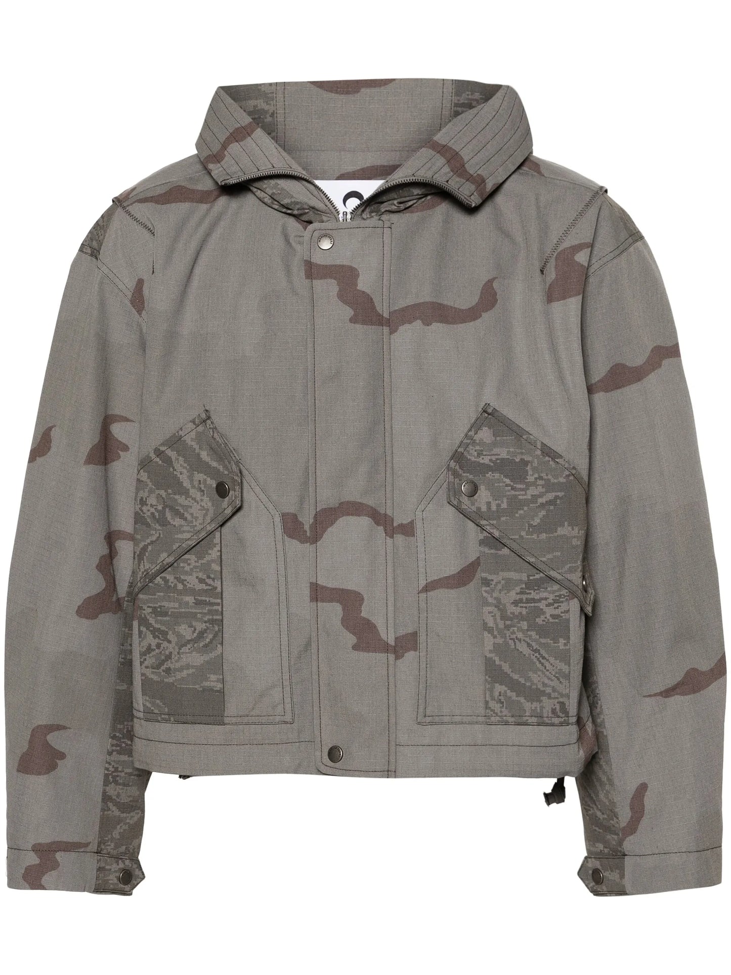 camouflage-print hooded jacket