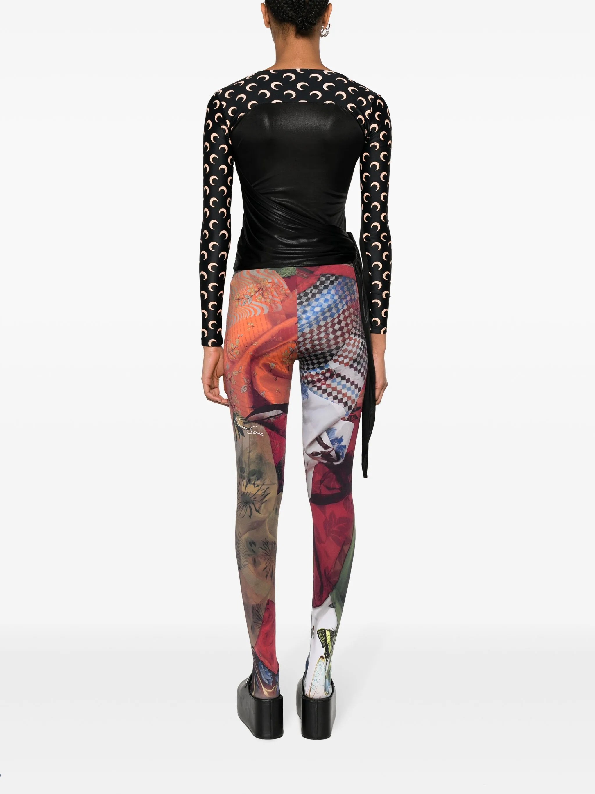 Regenerated crescent moon-print top