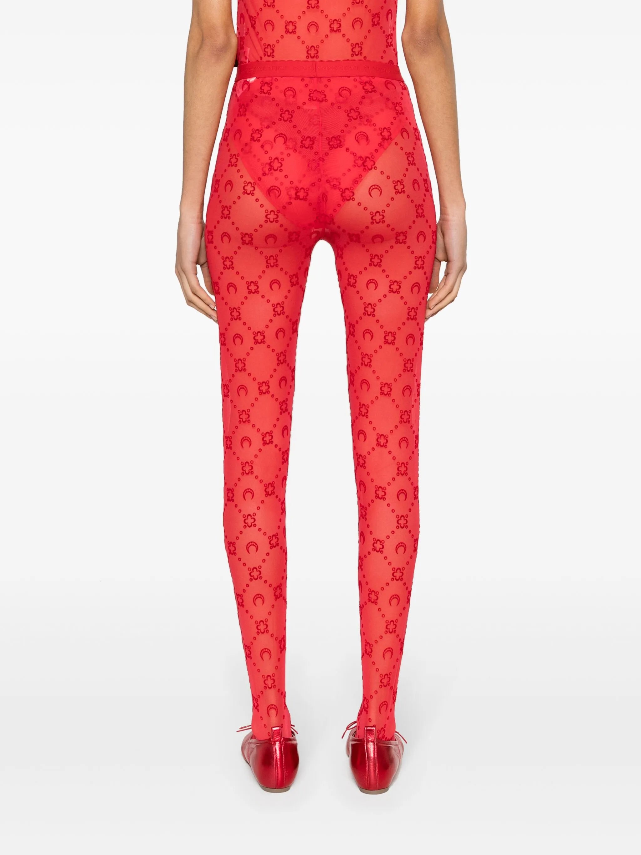 Moonogram flocked tulle tights
