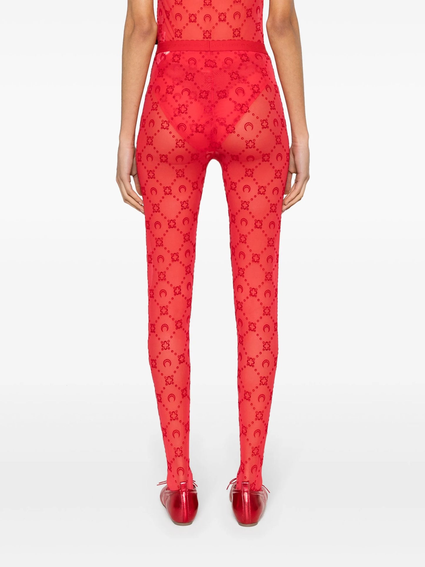 Moonogram flocked tulle tights