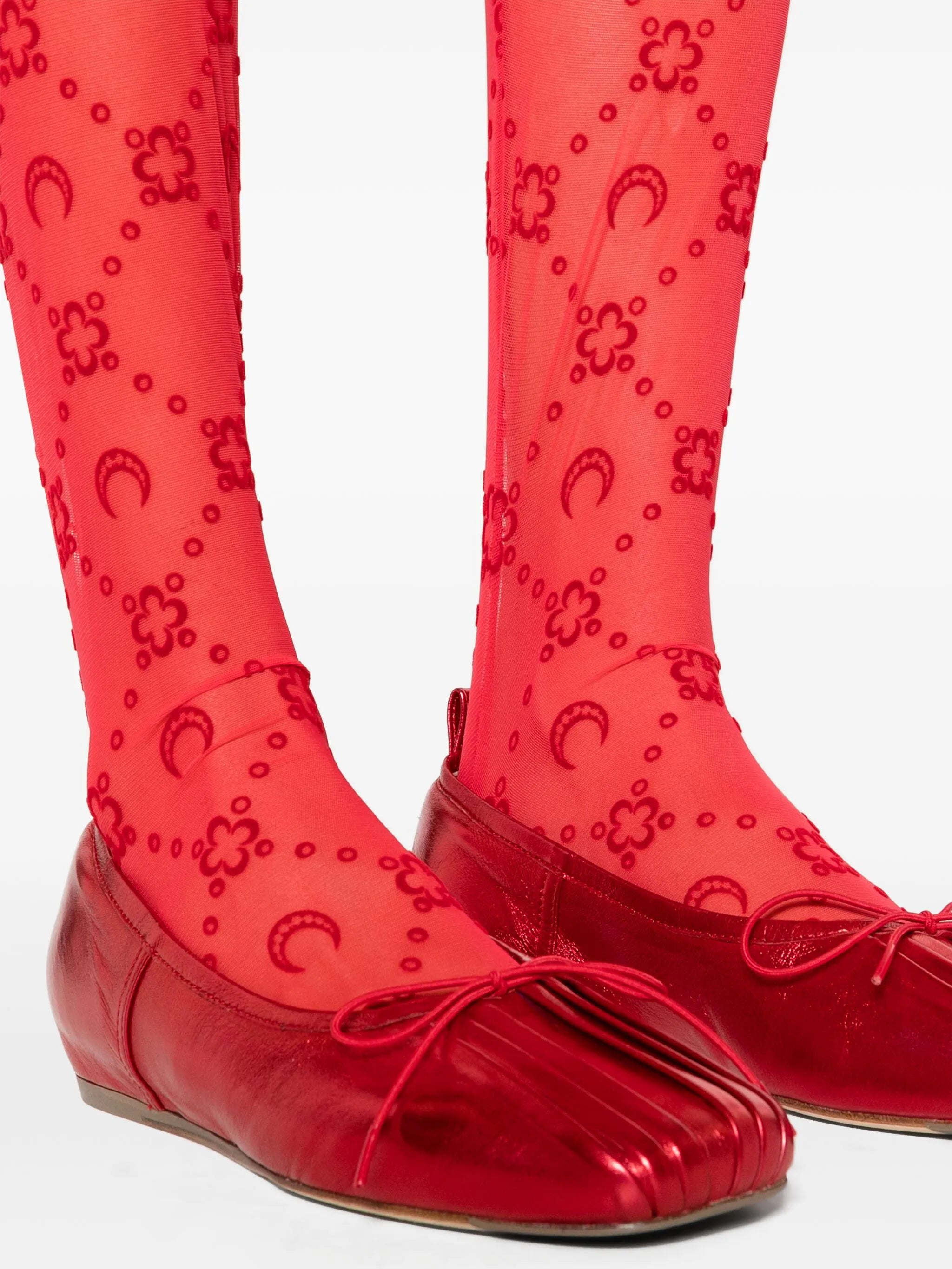Moonogram flocked tulle tights