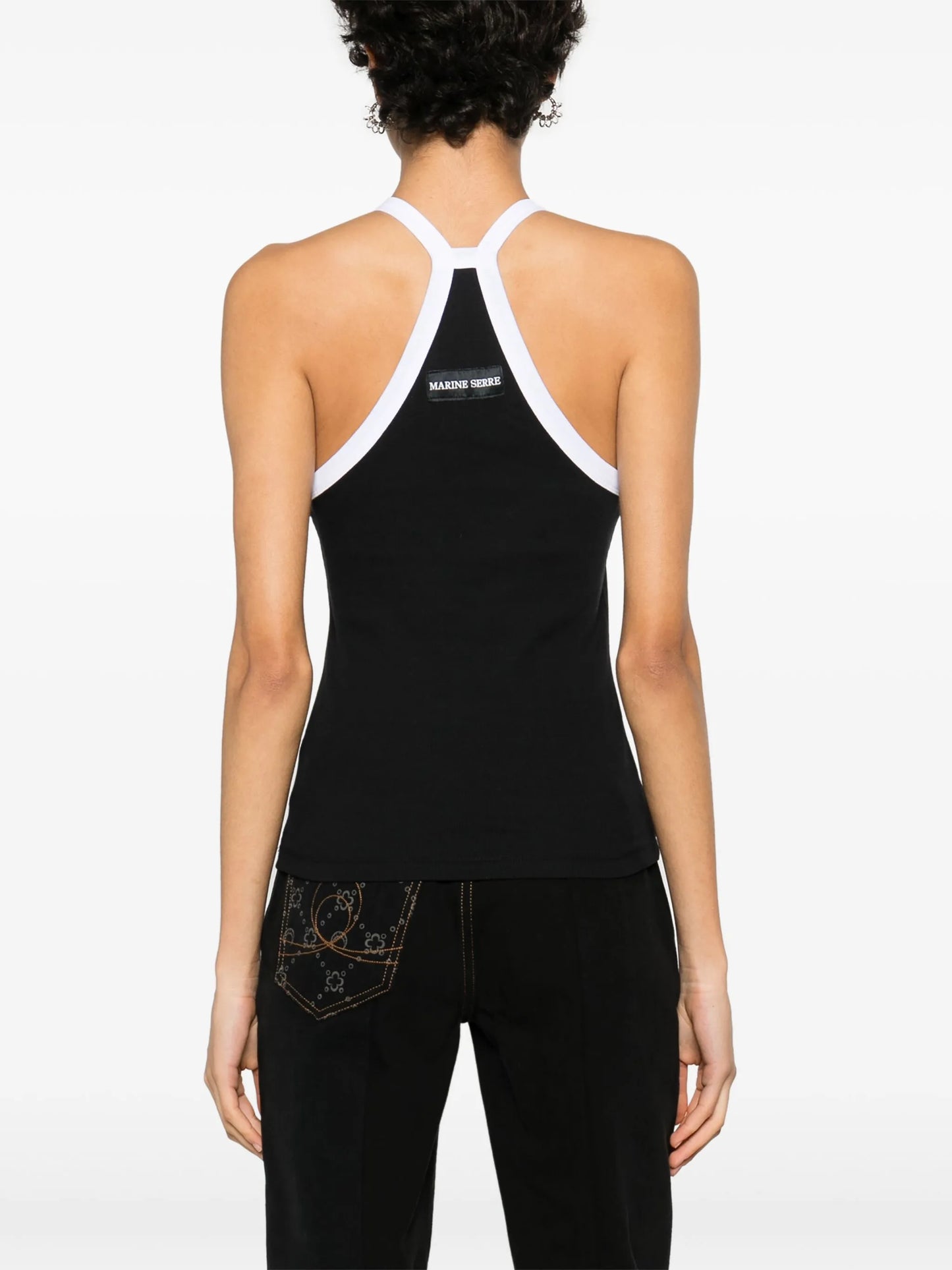 Crescent Moon-embroidered top