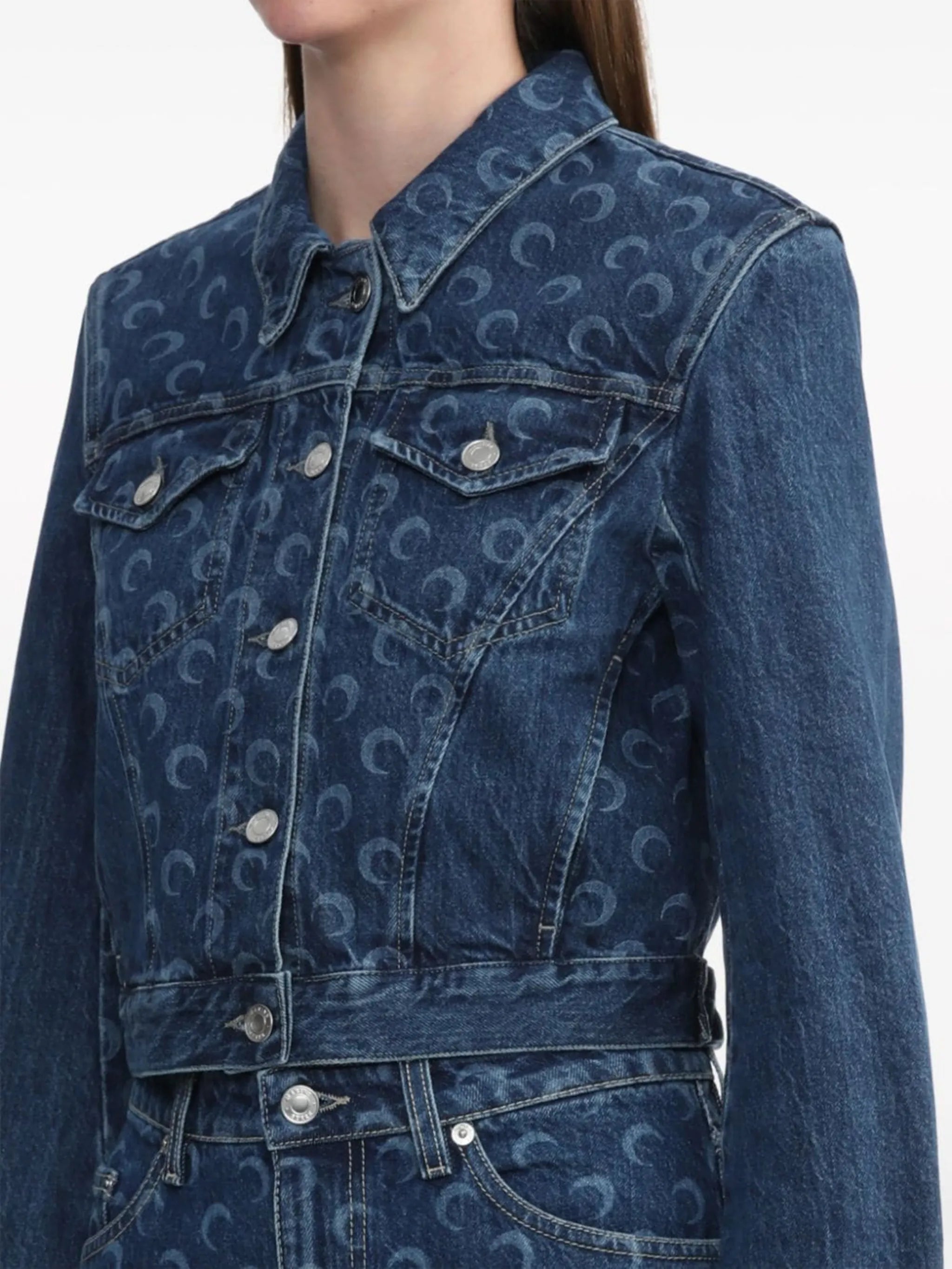 Deadstock Moonogram-pattern denim jacket